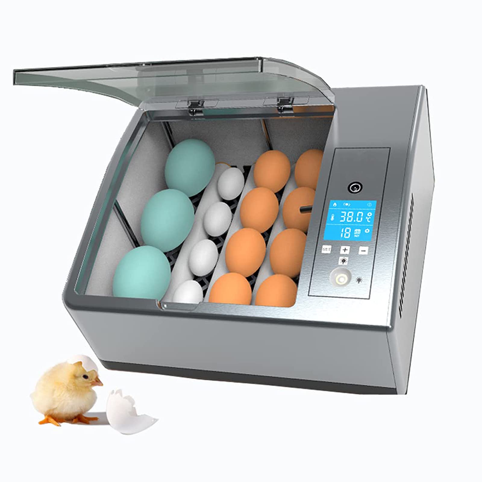 Automatic Egg Incubator for 16 Eggs - Digital Poultry Hatcher with Auto Turner & Candler | Perfect for Hatching Chicken, Duck & Goose Eggs at Home or Farm