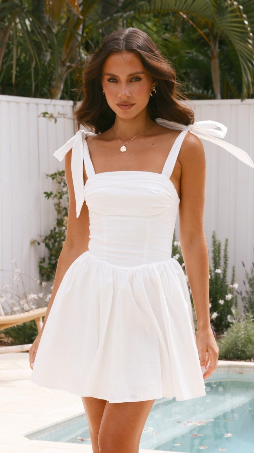 Haisley Mini Dress for Women - Elegant White Summer Party Cocktail Dress | Perfect for Weddings, Dates & Night Out