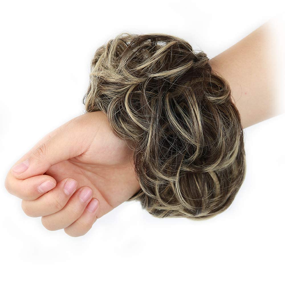 Curly Synthetic Messy Hair Bun Hair Scrunchies Extension - Perfect for Messy Bun Hairstyles, Ponytail Accessories & Everyday Hair Styling