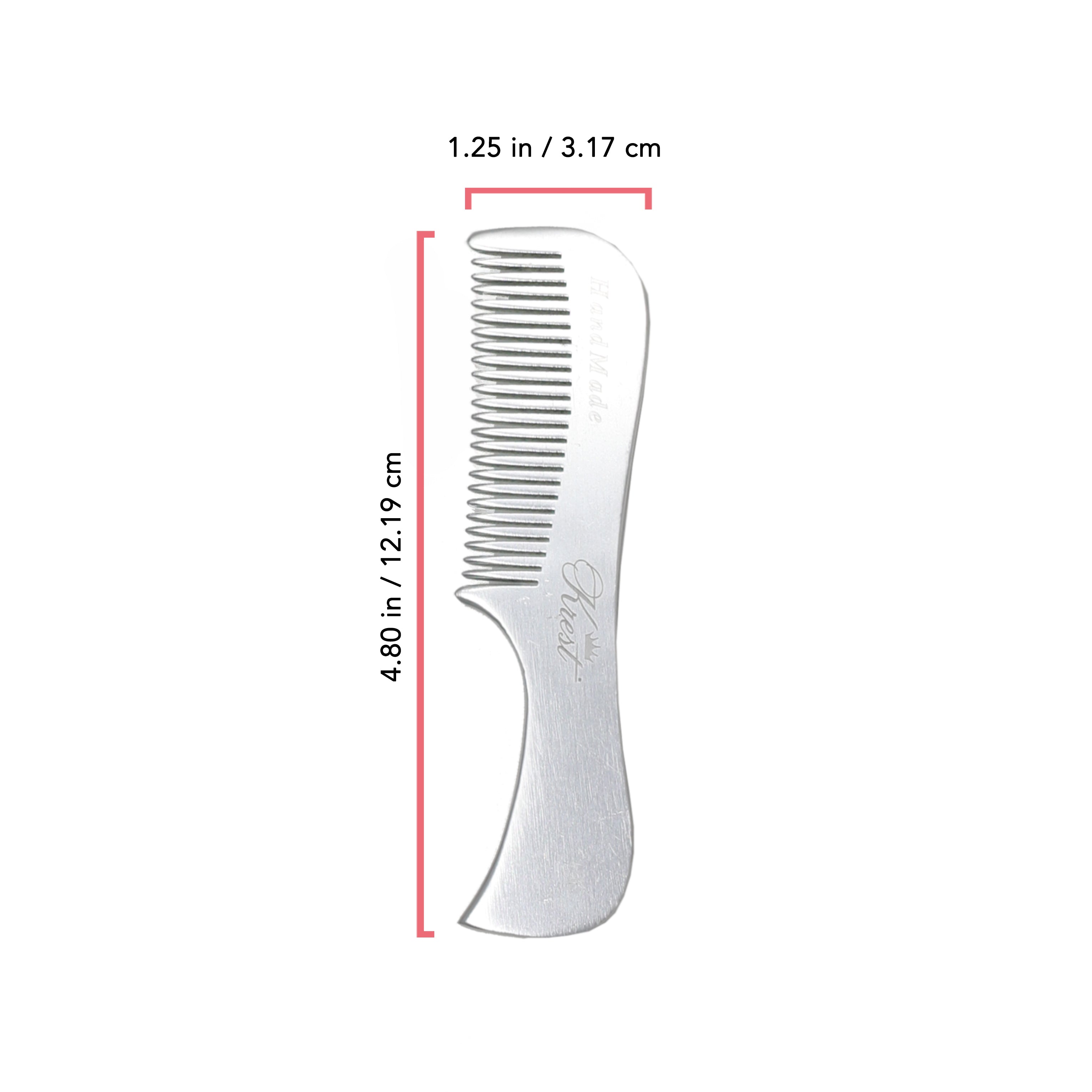 Krest Professional Metal Combs - Premium Aluminum Hair Combs 100% Hand Finished for Men & Women - Perfect for Styling, Barber Shops, and Travel