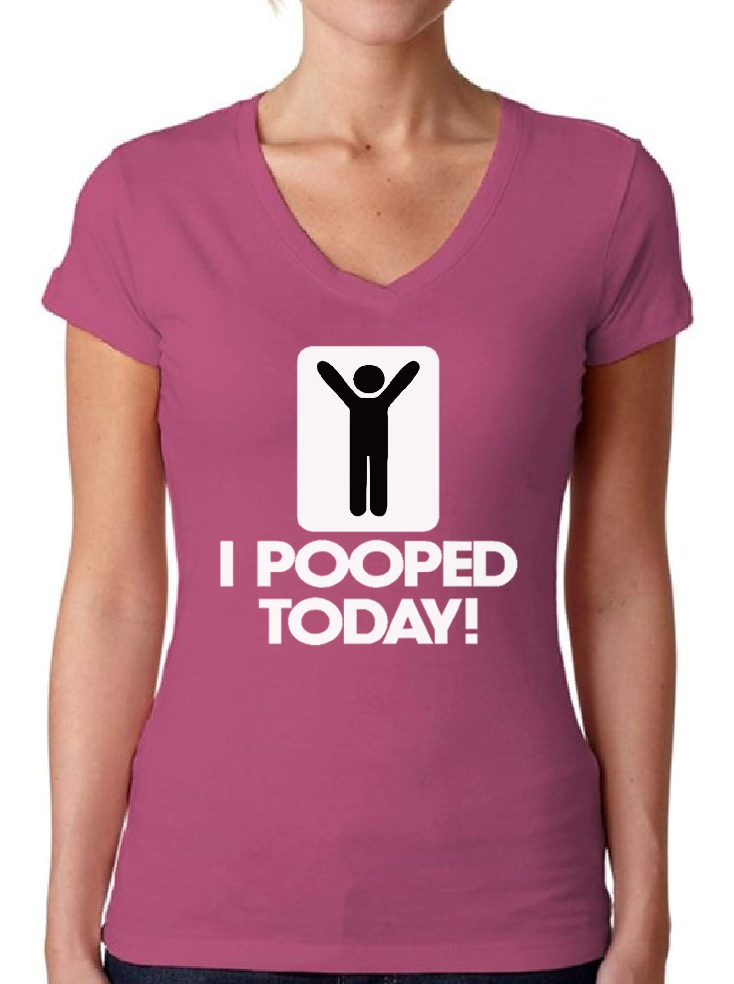 Awkwardstyles Women's Funny 'I Pooped Today' V-Neck T-Shirt - Best Friend Gift with Bookmark for Casual Wear & Humorous Occasions
