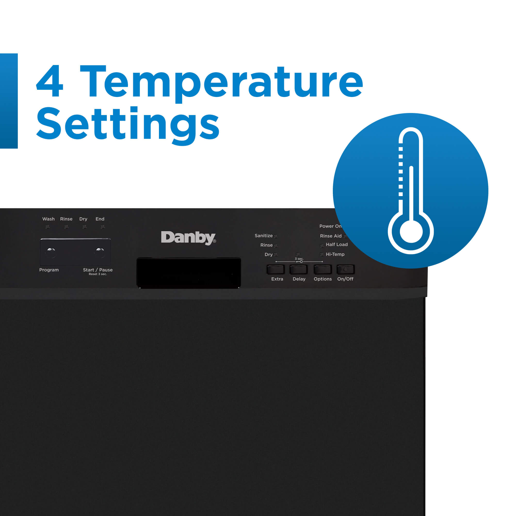 Danby DDW18D1EB 18 Inch Built-In Dishwasher - Energy Star Certified, Black Stainless Steel for Compact Kitchens, Apartments & Small Spaces