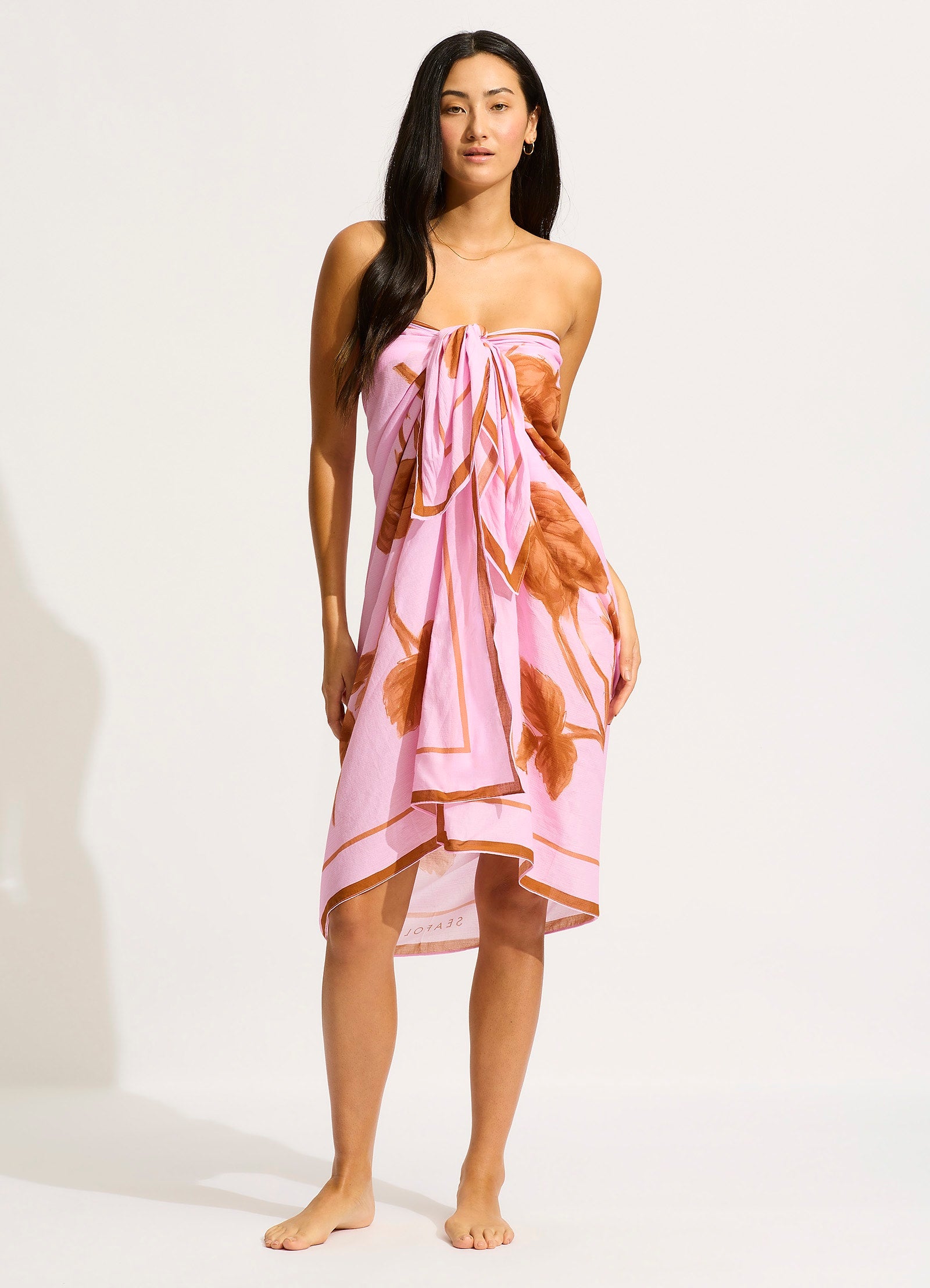 Rococo Sarong Blossom - Floral Print Beach Wrap Skirt for Women | Perfect for Tropical Vacations, Poolside Lounging & Summer Fashion