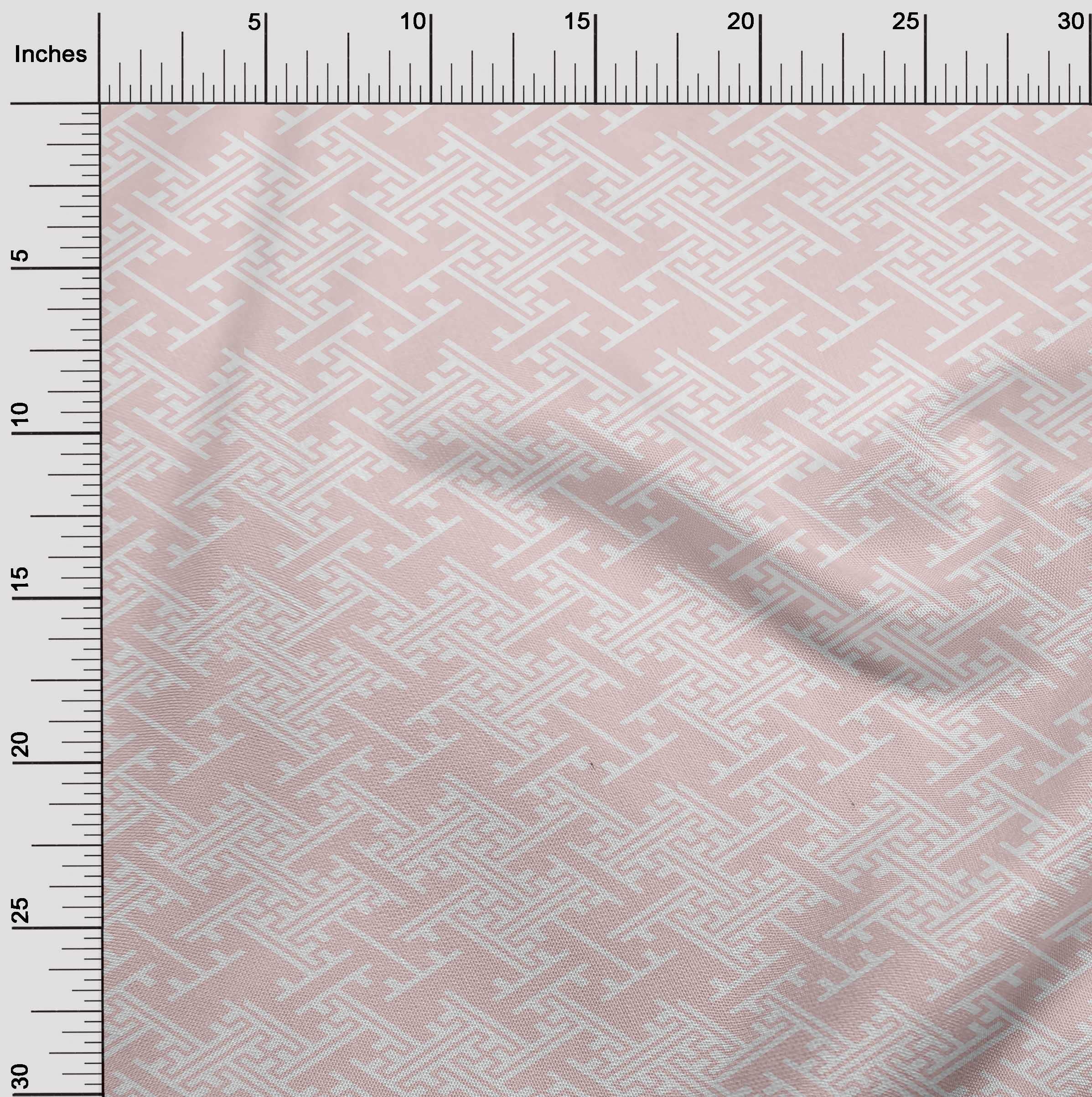 oneOone Cotton Cambric Light Pink Geometric Print Fabric by The Yard - 56 Inch Wide Dress Material for DIY Dresses, Skirts & Home Decor Projects