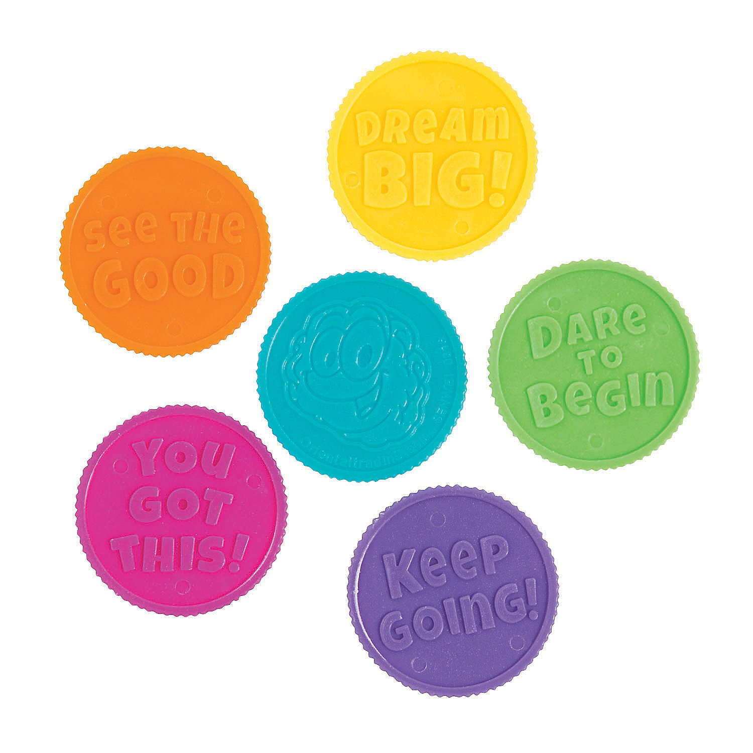 Fun Express Growth Mindset Coins - 144pcs Educational Learning Activities for Kids - Perfect for Halloween, Christmas & Valentine's Day Party Favors - Classroom Rewards & Positive Behavior Incentives