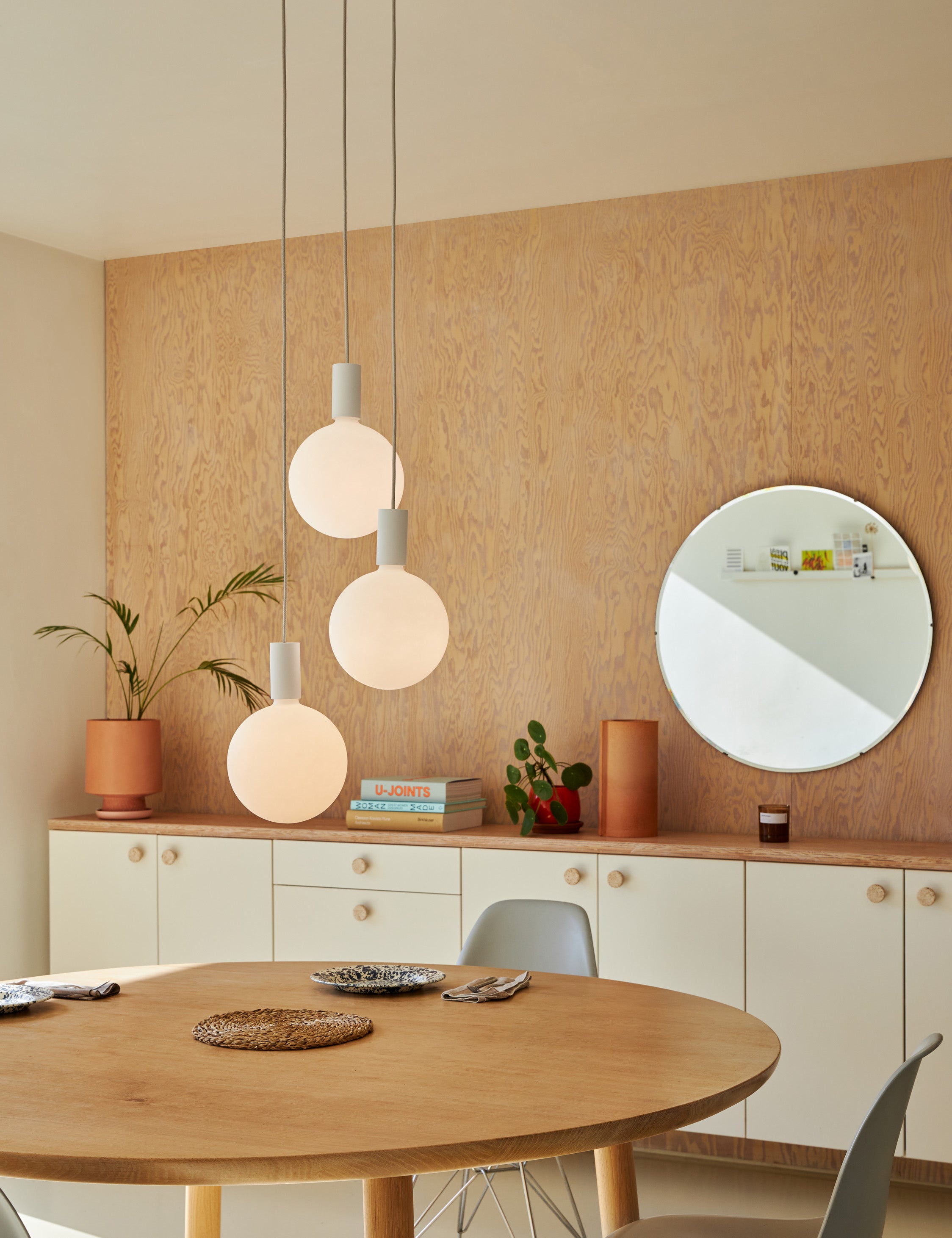Tala Alumina Triple Pendant Light - Modern Ceiling Lighting Fixture for Kitchen Island, Dining Room, and Living Room Decor