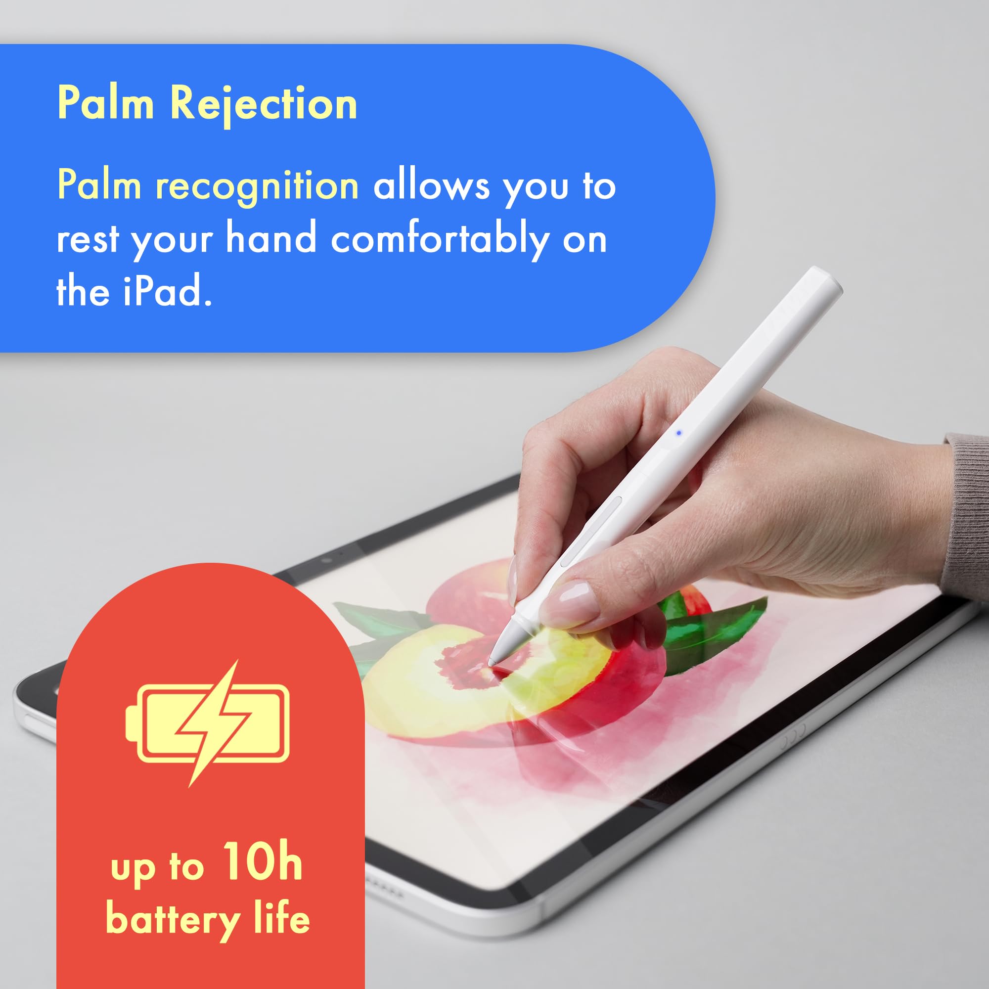 LAMY Safari Note+ White Stylus Pen for iPad - Palm Rejection, Tilt Sensitivity & Ergonomic Grip - Compatible with All iPad Models (2018-2023) - 10-Hour Battery Life - Perfect for Drawing, Note-Taking & Digital Art