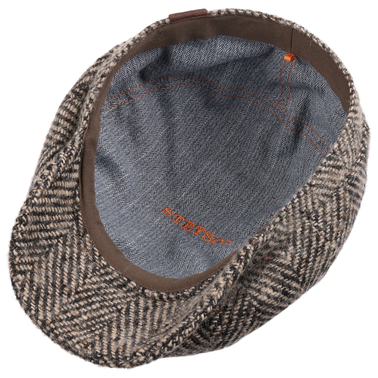Stetson Hatteras Herringbone Flat Cap for Men - Classic Wool Hat for Casual & Outdoor Wear - Perfect for Fall, Winter, and Daily Fashion