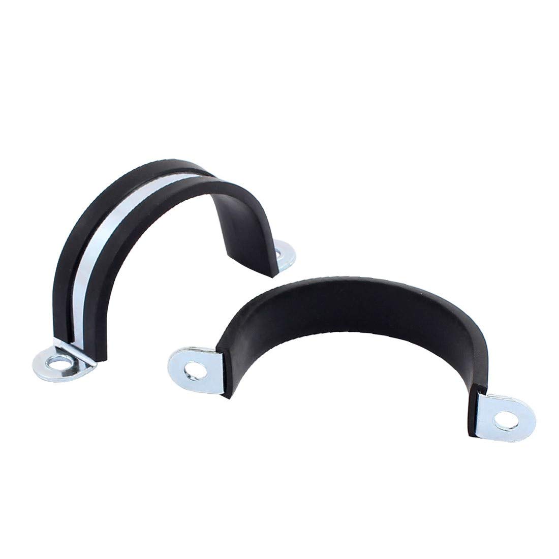 5Pcs 50mm U-Shaped Zinc Plated Hose Pipe Clamps with Rubber Lining - Heavy Duty Cable Clips for Plumbing, Automotive & Marine Applications - Secure Hose & Pipe Connections for Water, Fuel & Air Systems