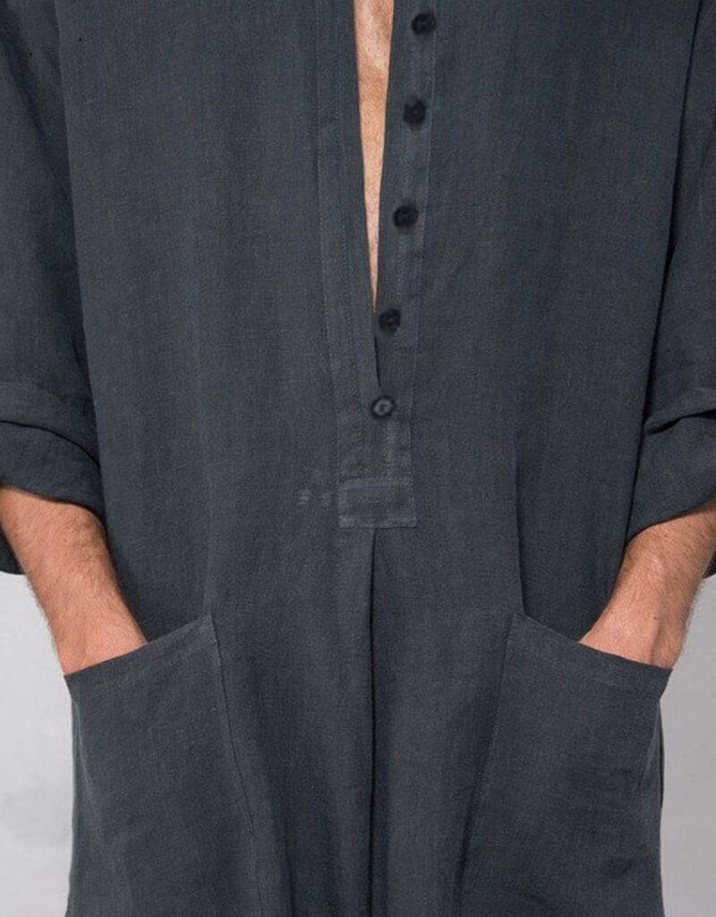 Arabic Jubba Robe for Men - Solid Color with Pockets - Traditional Islamic Thobe for Prayer & Special Occasions