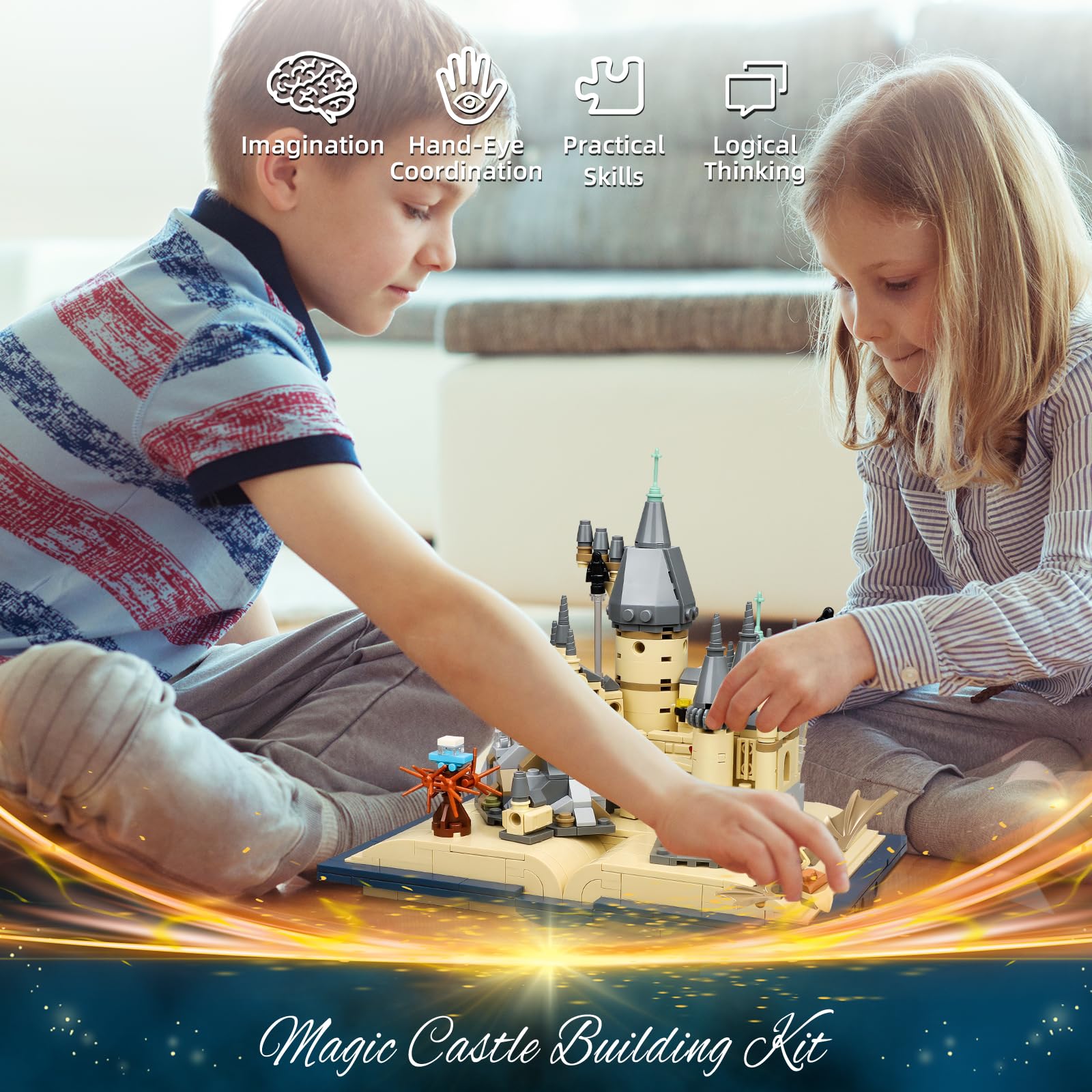 Harry Potter Hogwarts Castle Building Blocks Set - 727 PCS STEM Educational Toy for Kids Ages 8-14, Boys & Girls Birthday Gift, Lego-Compatible Collectible Display Model - Perfect for Creative Play, STEM Learning, and Harry Potter Fans Collection