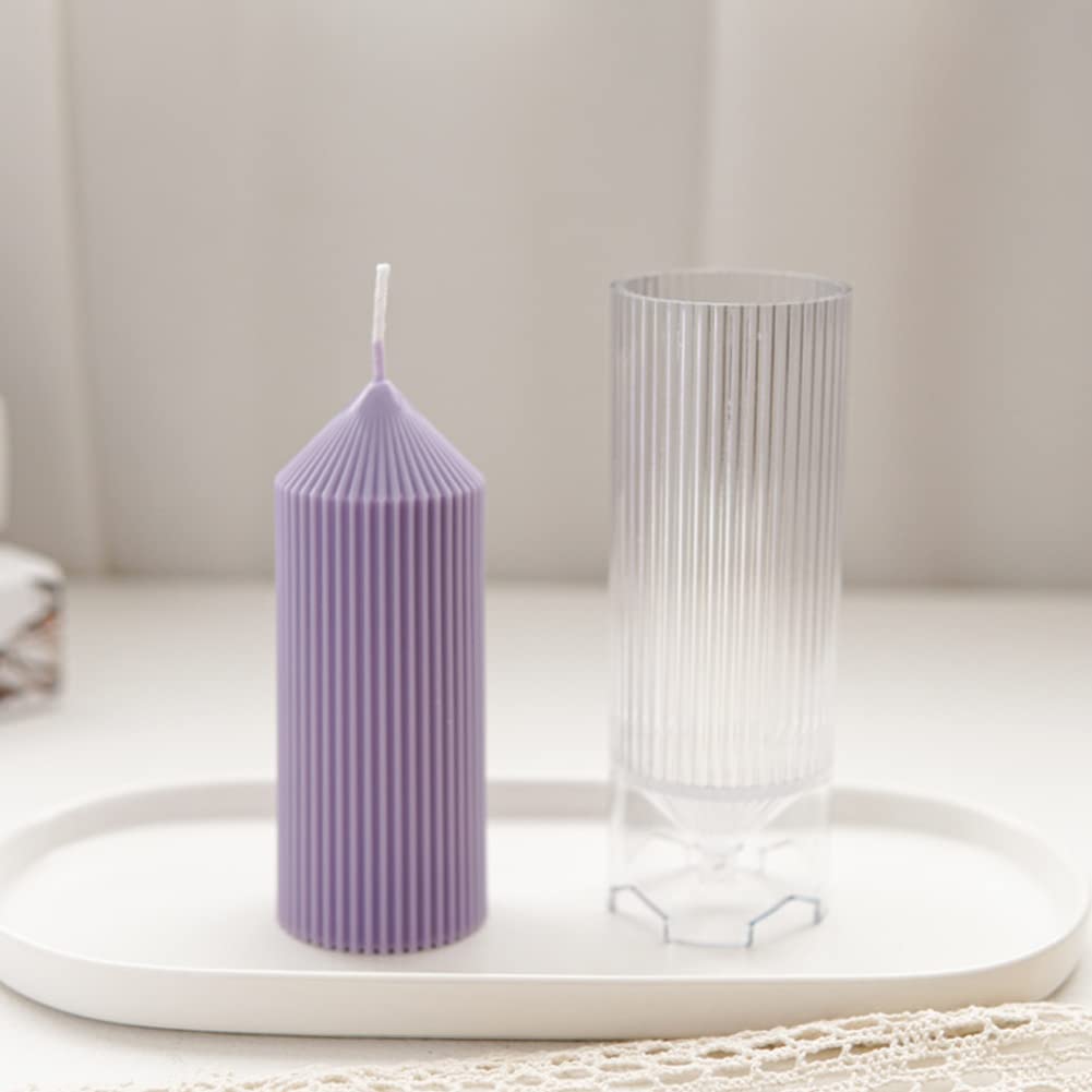 Eioflia Silicone Candle Mold Set - 3D Geometric Stripe Pillar Candle Molds for DIY Aromatherapy Candles, Home Decor & Gifts (Style 1) | Perfect for Christmas, Weddings & Relaxation