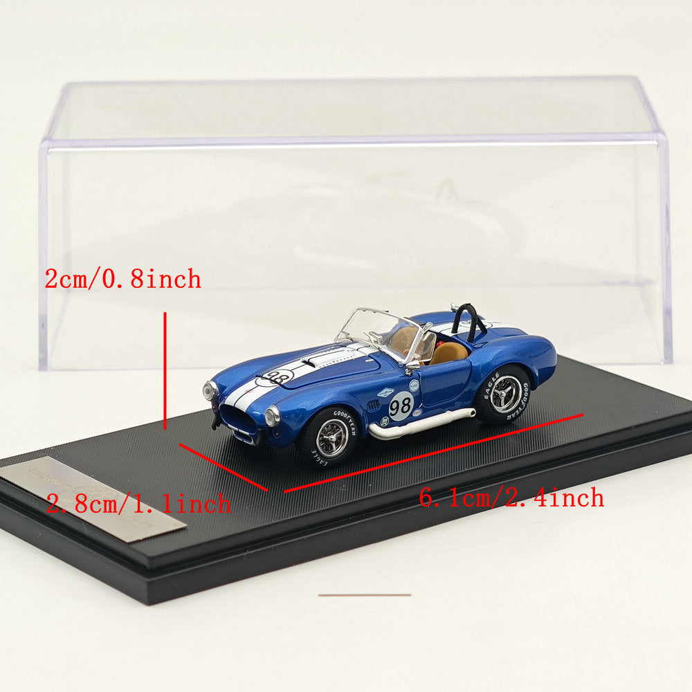 1/64 Scale Ford Shelby Cobra 427 Blue Diecast Model Car - Collectible Alloy Replica with Power Cap | Perfect for Car Enthusiasts, Display Cases & Gift Giving