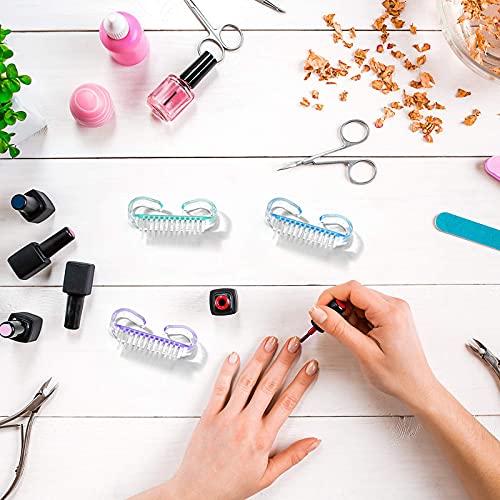 Belicia 4-Piece Nail Cleaning Brush Set - Small Handle Nail Scrub Brushes for Manicure, Pedicure & Hand Care - Multicolor Nail Art Tools for Salon, Spa & Home Use