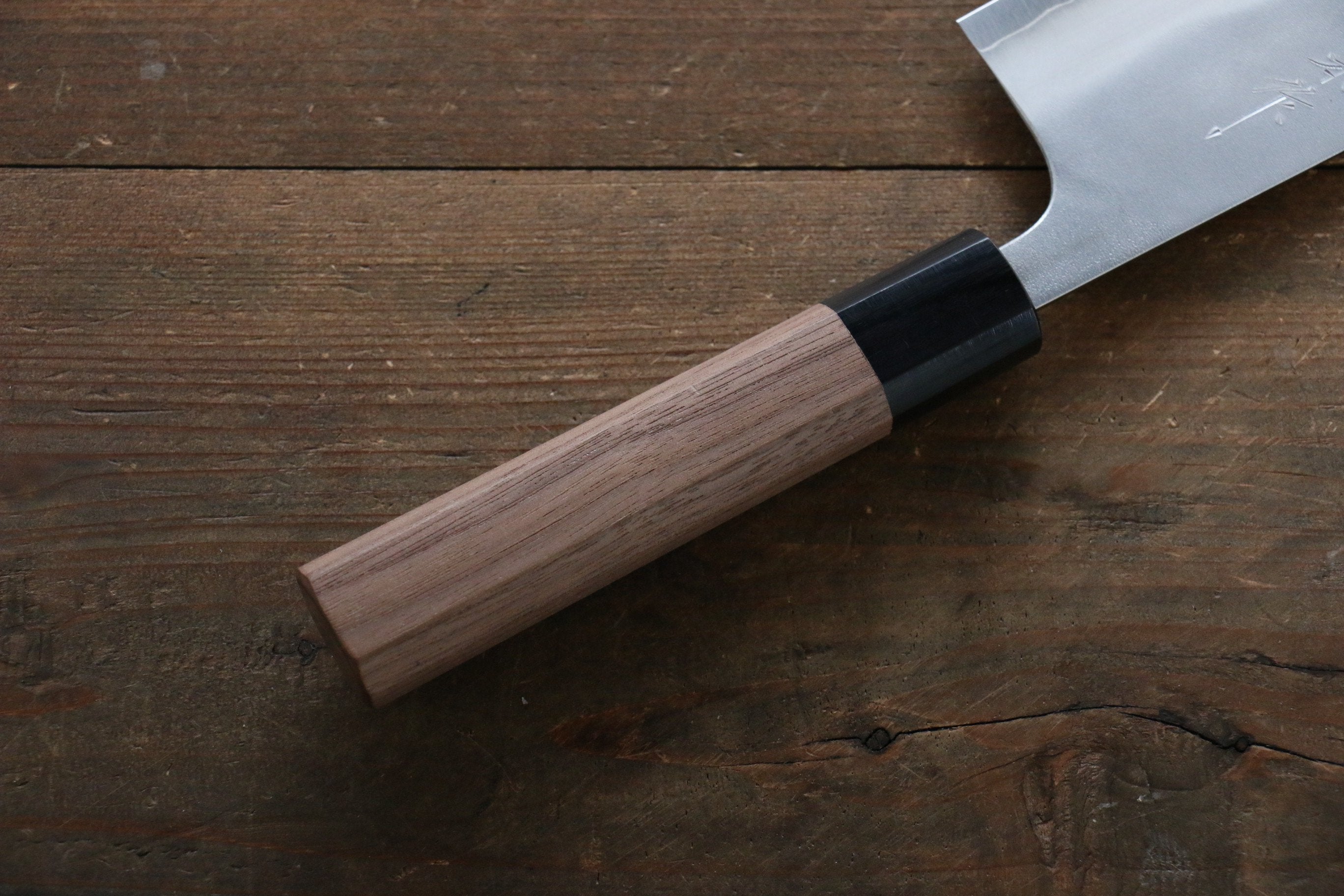 Nao Yamamoto Nashiji Nakiri Knife 165mm - Japanese Silver Steel No.3 Blade with Walnut Handle - Perfect for Vegetable Chopping, Slicing & Food Prep