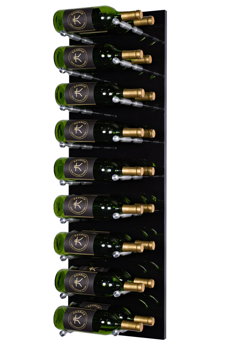 Kessick Wine as Art 14x42 Vertical High Gloss Wall Mounted Wine Rack - Elegant Wine Storage Solution for Home, Office, or Restaurant Decor