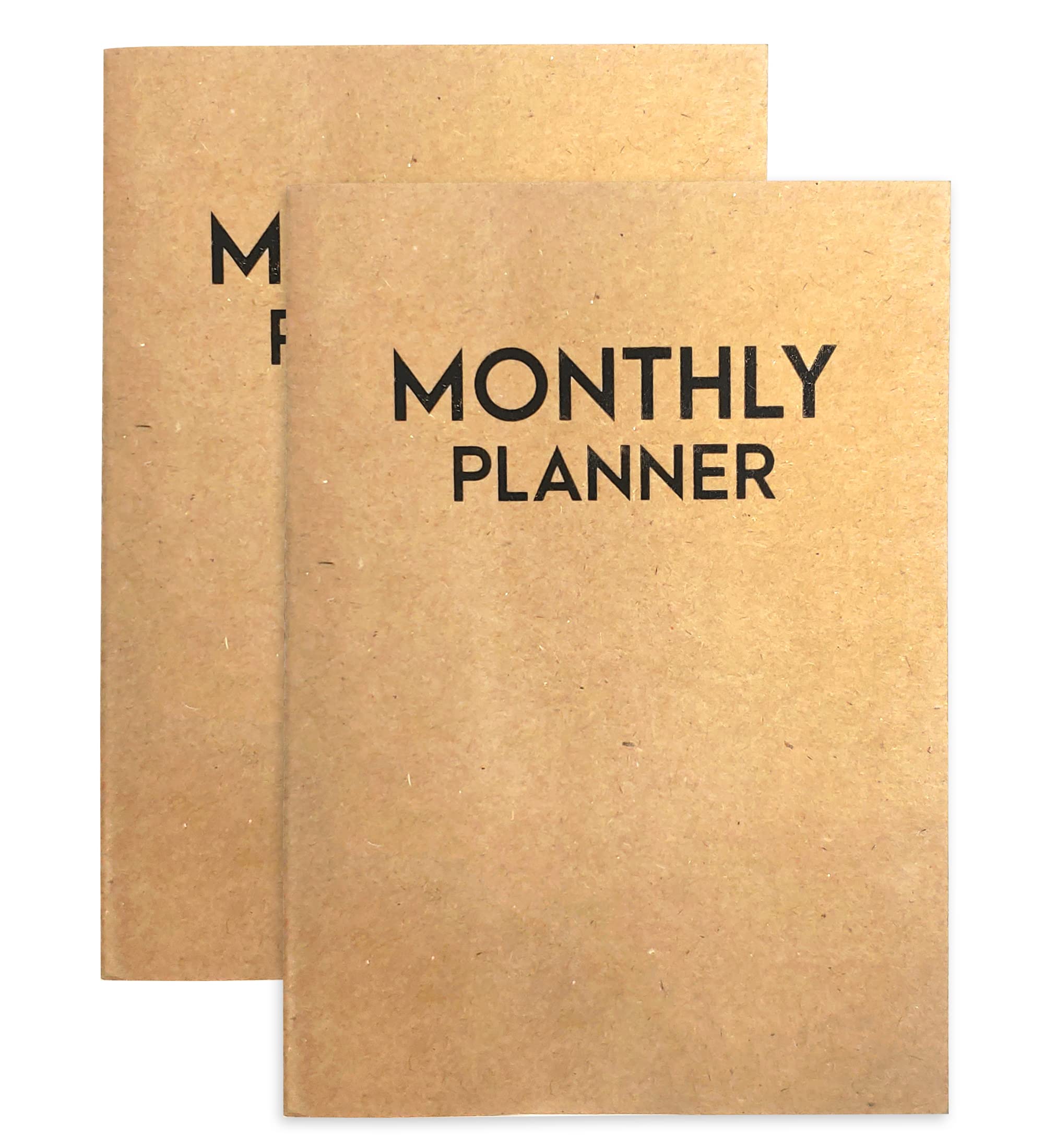 Undated Small Monthly Planner - 2 Pack Blank Calendar Notebook & Organizer 5.5