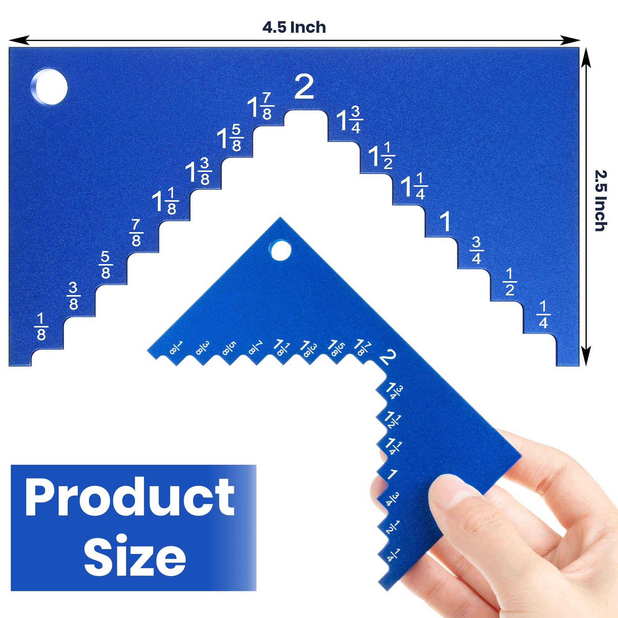 Dreyoo Aluminum Table Saw Height Gauge - Precision Router & Table Saw Setup Tool for Accurate Blade Height Adjustment (1/8