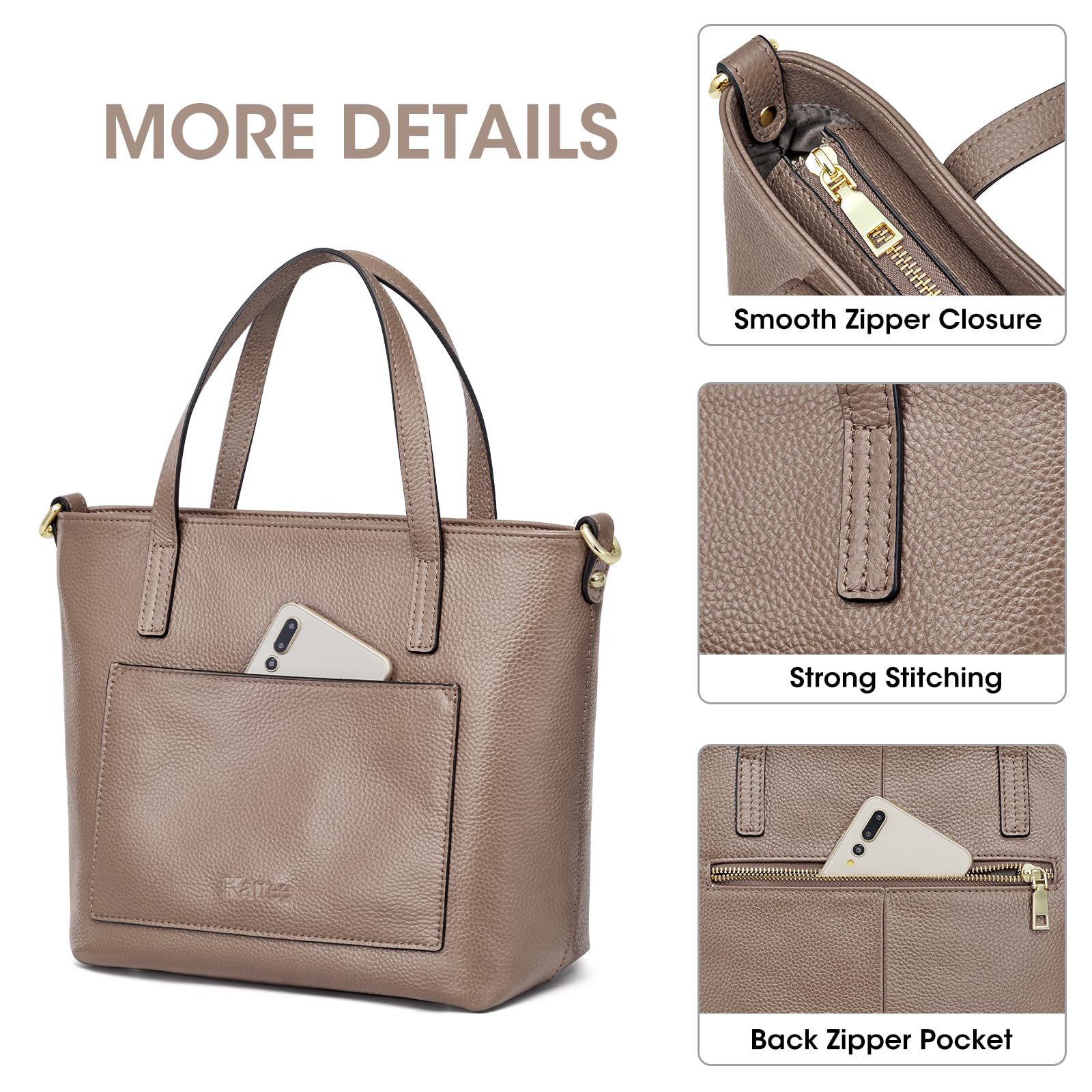 Kattee Soft Leather Tote Bags for Women - Stylish Shoulder Purses & Handbags with Top Handle - Perfect for Work, Travel & Everyday Use