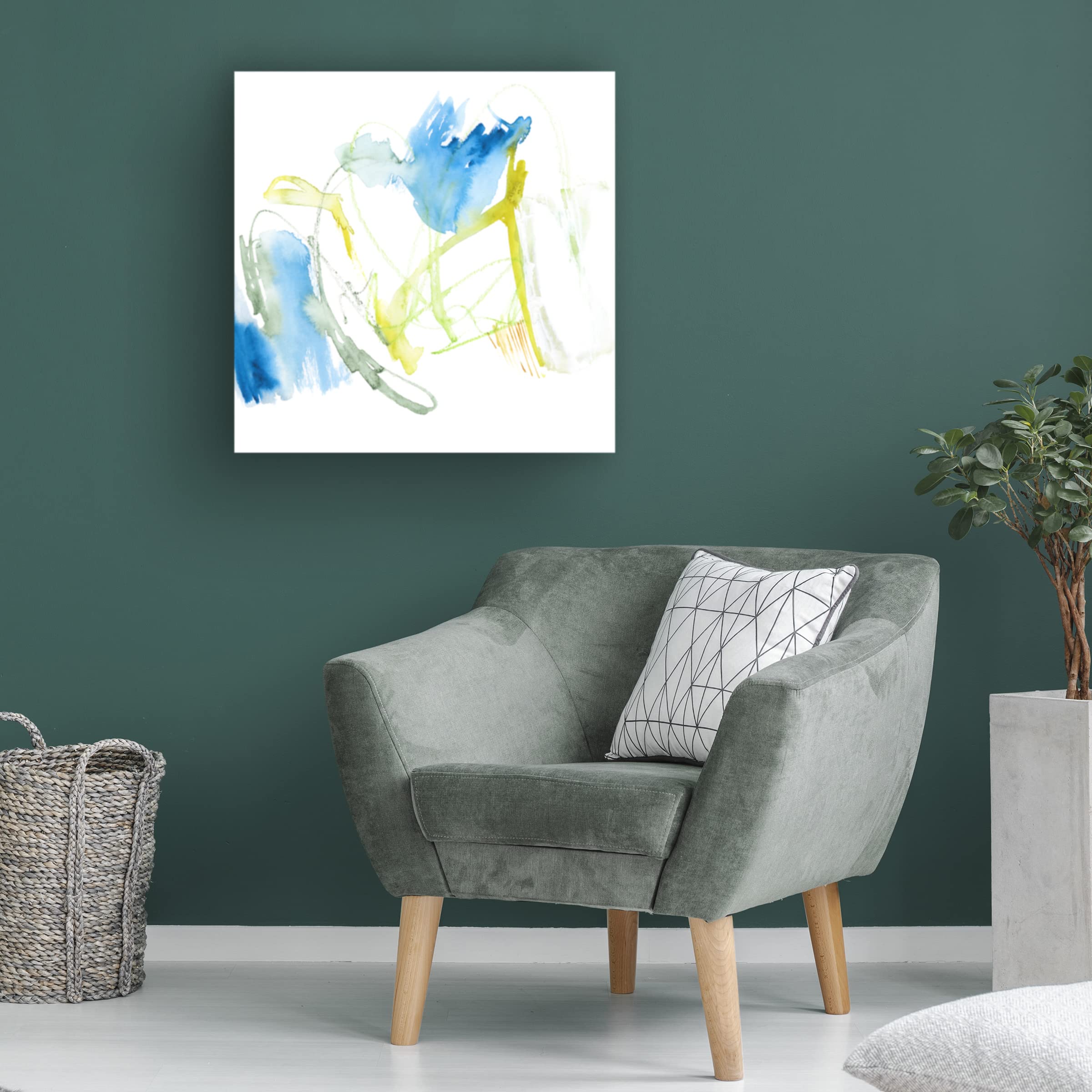Victoria Borges 'Sea Scrawl I' Canvas Wall Art Print - Coastal Beach Decor for Living Room, Bedroom & Office - Modern Ocean Themed Home Decor