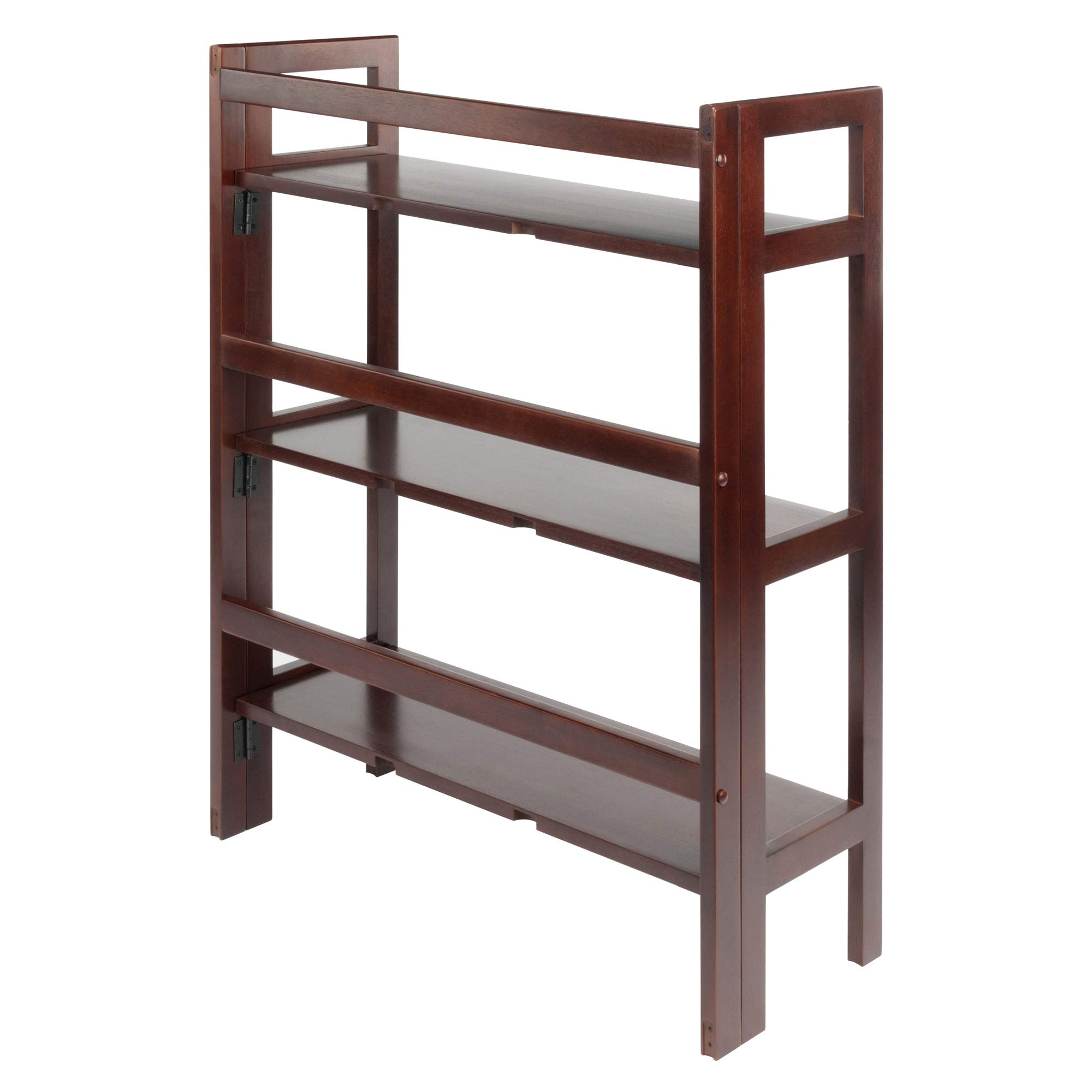 Winsome Wood Terry 3-Tier Walnut Shelving Unit - Stylish Storage for Living Room, Bedroom, or Office Organization