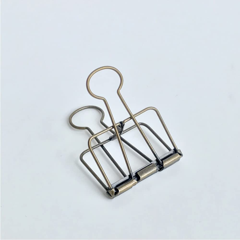 20PCS Medium Bronze Metal Binder Clips - Strong Office Paper Clamps for Organizing Documents, School Supplies & Home Office Use | Perfect for Files, Reports, Bills & Craft Projects