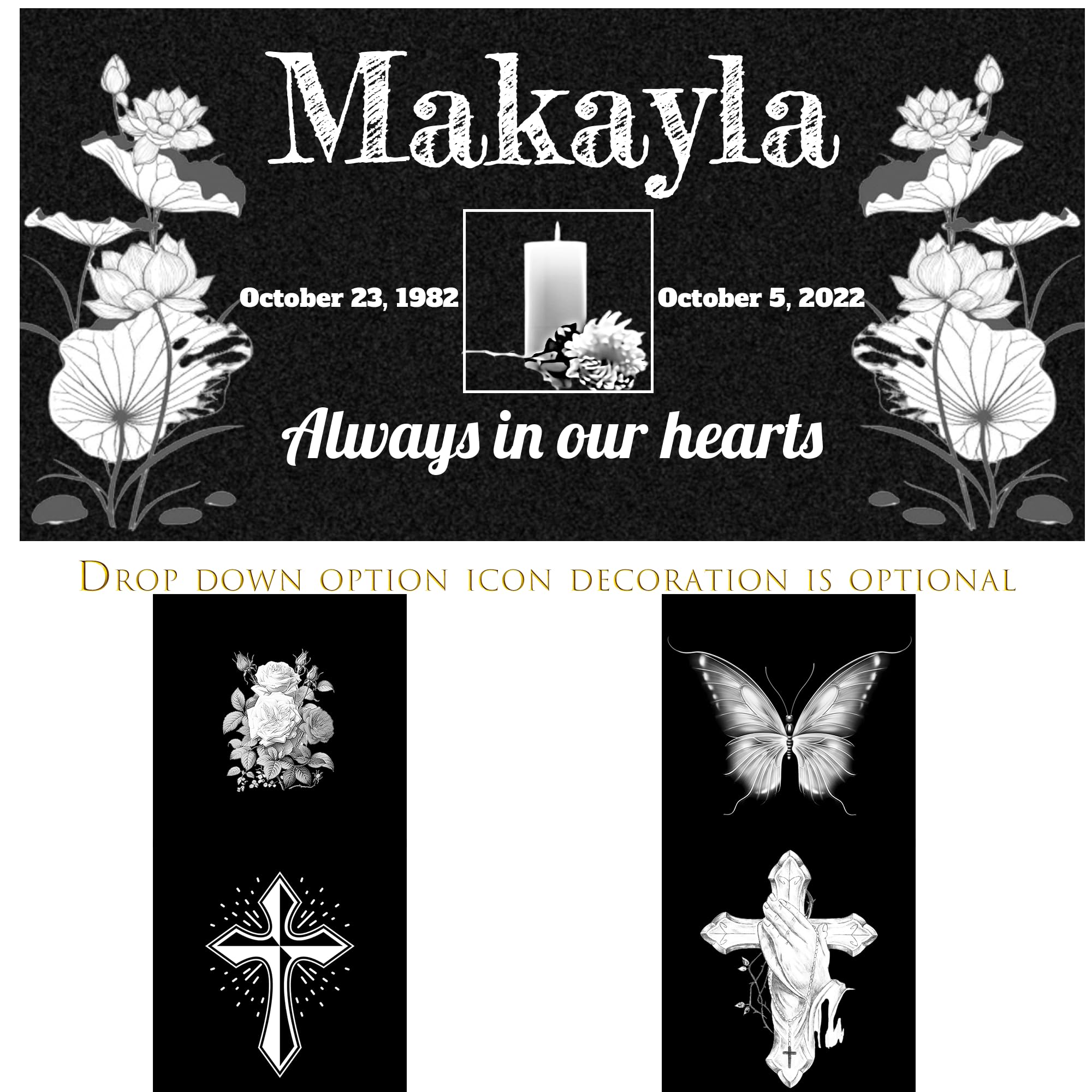 Personalized Grave Markers & Memorial Plaques for Cemetery - Outdoor Memorial Stones & Headstones for Loved Ones - Perfect for Graveside Tributes & Lasting Remembrances