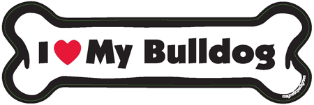 I Love My Bulldog Bone Magnet - Funny Bulldog Lover Car Fridge Magnet - Perfect for Bulldog Owners & Pet Lovers (Great for Cars, Fridges, Lockers & Office Decor)
