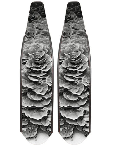 Tiani Dun Free Diving Fin Blades - Coral Black & White DiveR Fins for Spearfishing, Snorkeling & Ocean Exploration | Professional Freediving Gear