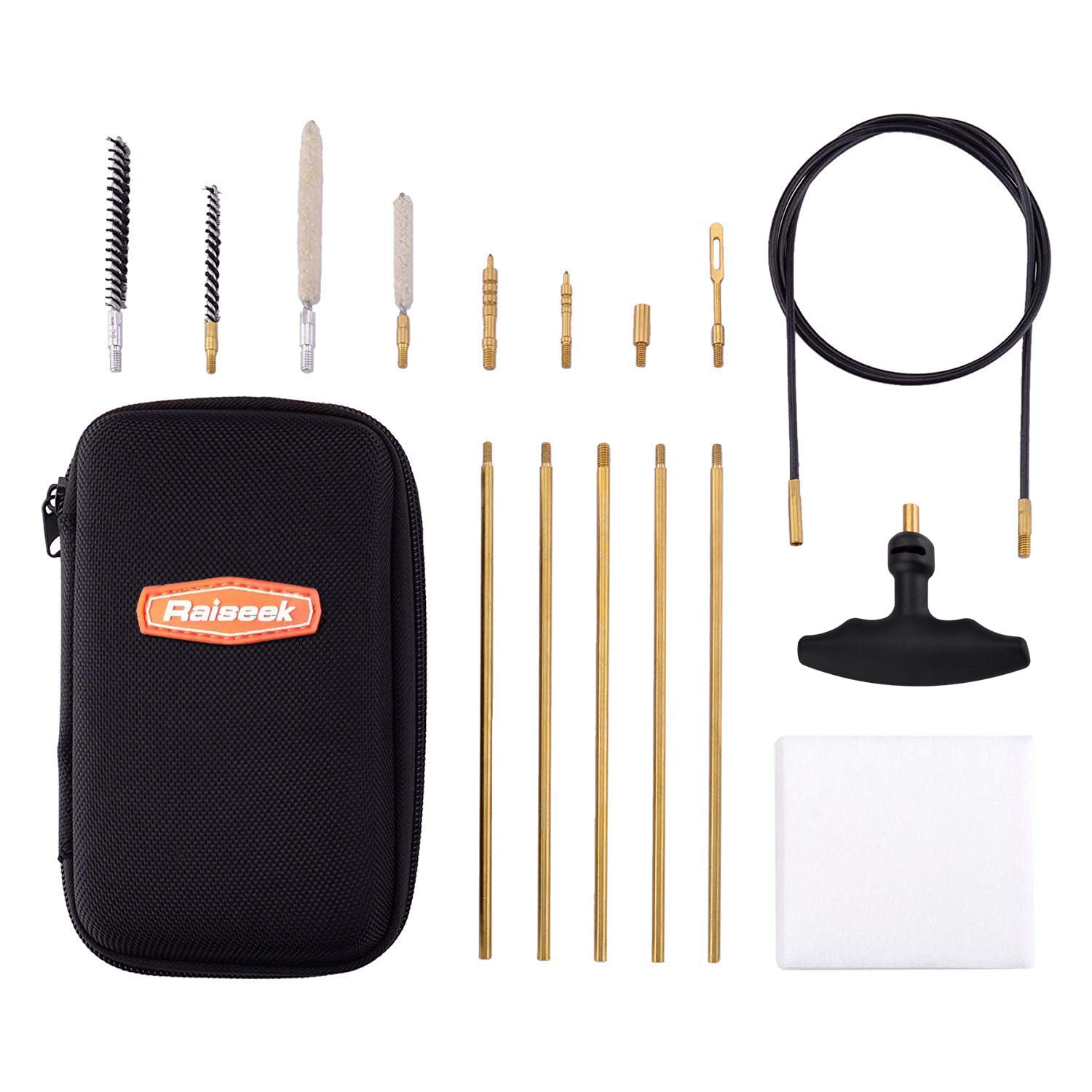 Boosteady .177 & .22 Caliber Airgun Cleaning Kit - Brass Rod, Nylon Brushes, Cotton Mop in Zippered Case | Perfect for Pellet Gun Maintenance & Field Cleaning | Hunting, Target Shooting & Air Rifle Care