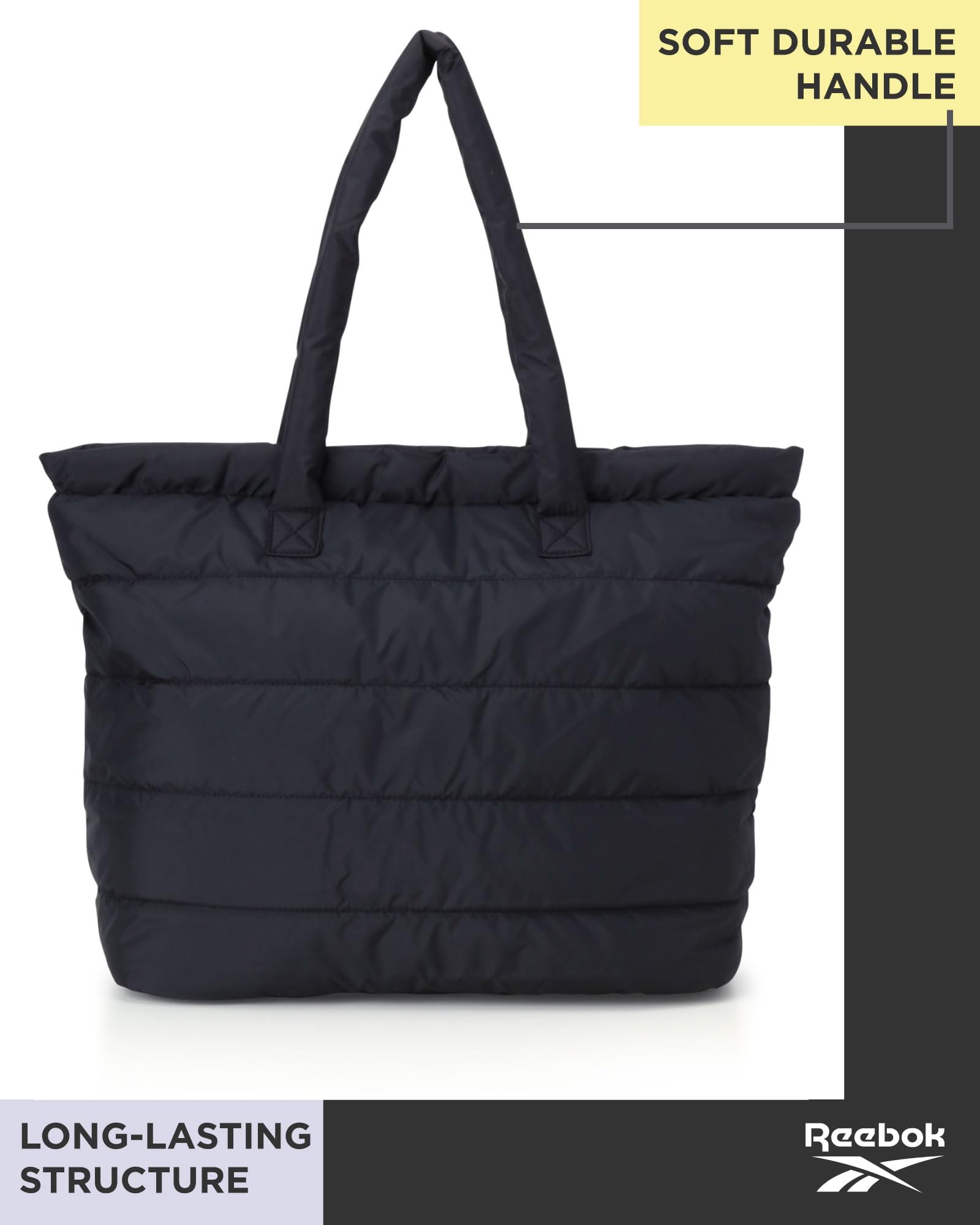 Reebok Women's Gym Tote Bag - Lightweight Sports Shoulder Bag with Zipper Closure - Perfect for Workout, Yoga, Travel & Daily Use