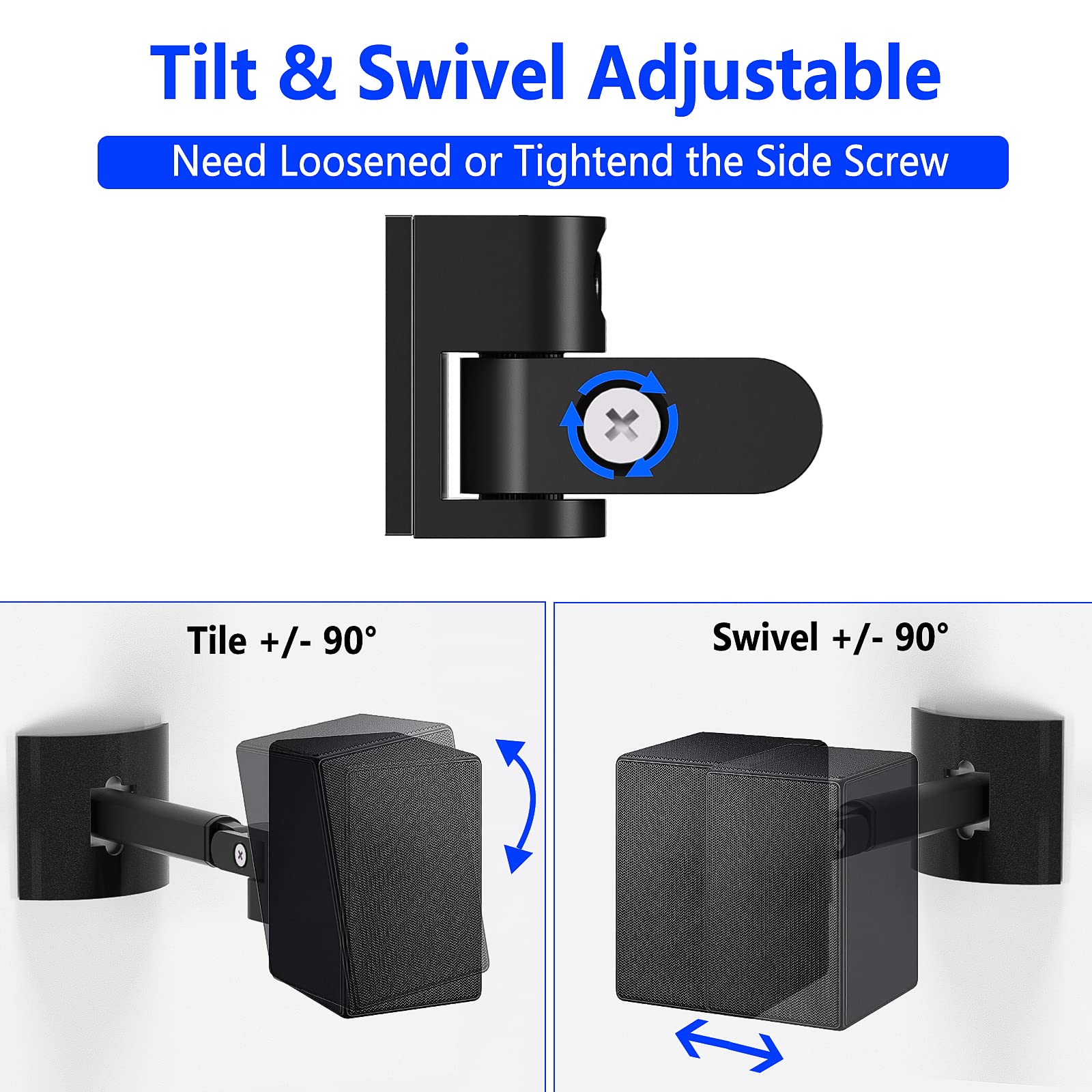 Samsung SWA-9500S/ZA Speaker Wall Mount Bracket - Adjustable Tilt & Swivel Ceiling Mount for Rear Speakers - Perfect for Home Theater & Surround Sound Systems