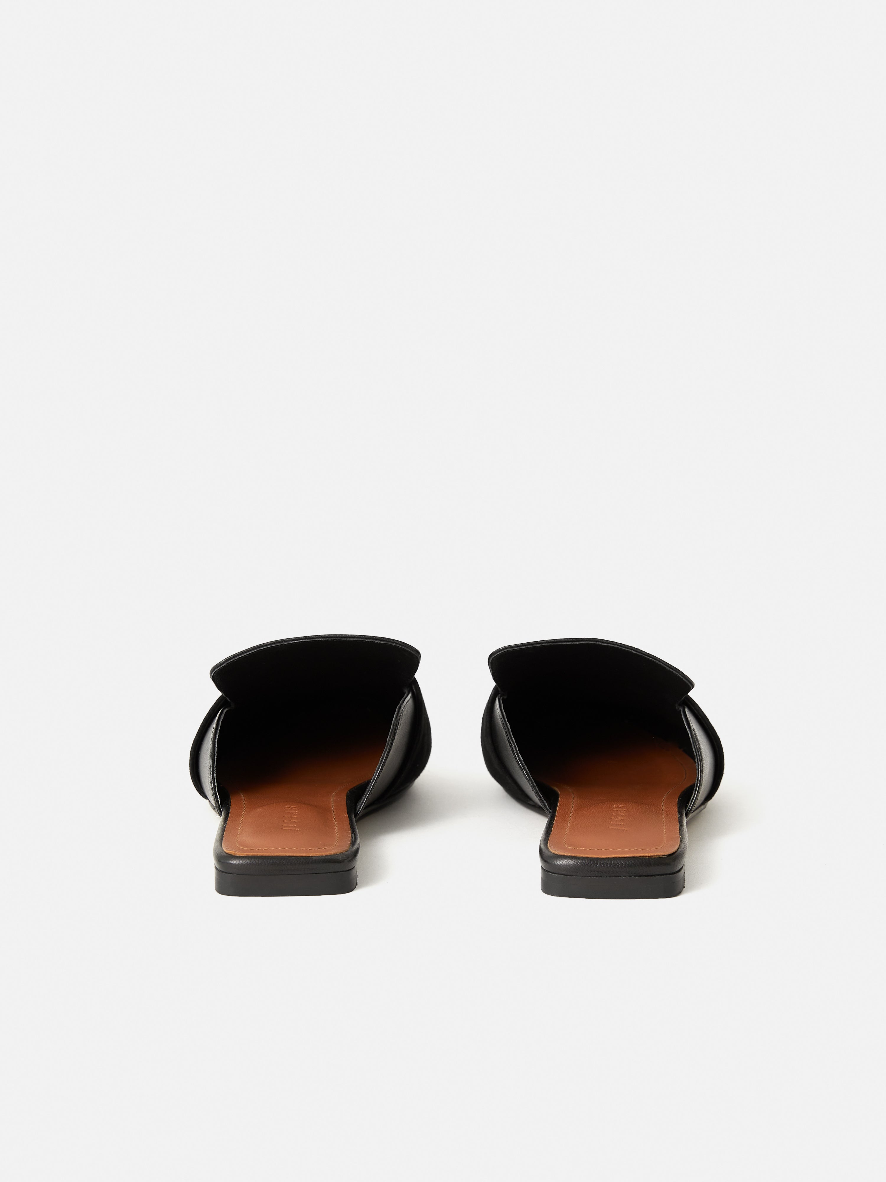 Black Leather Backless Loafers for Women - Comfortable Slip-On Shoes for Casual Wear, Office & Travel
