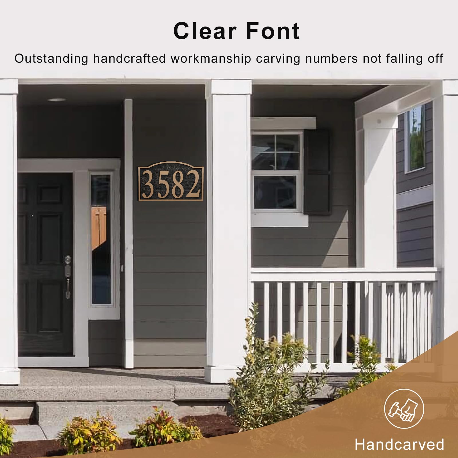 Custom Metal Address Plaque - Personalized House Number Sign for Outdoor Visibility (Home, Store, Yard, Garage, Apartment) - Rust-Proof & Fade-Resistant - High Visibility 911 Emergency Use