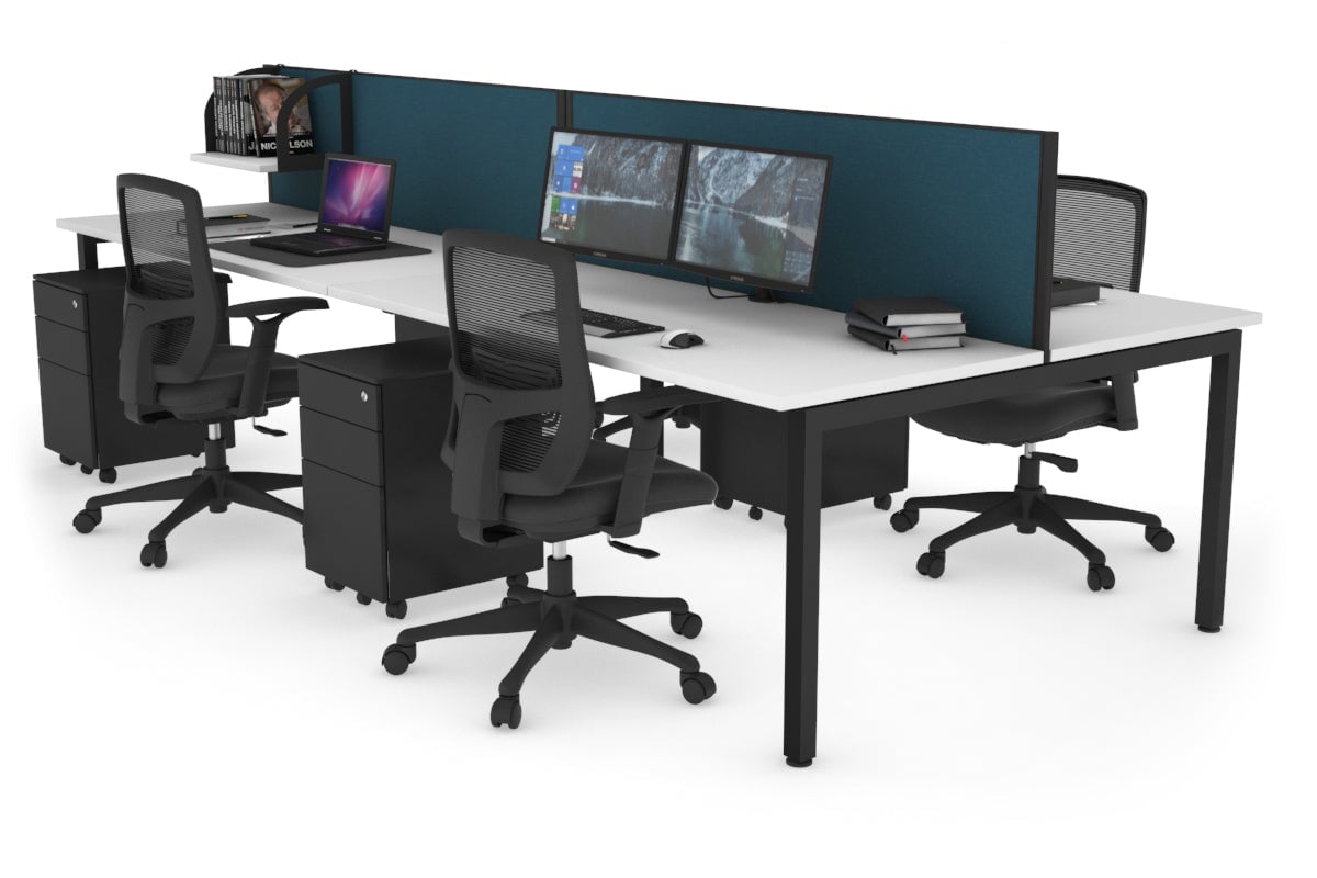 Quadro Square Legs 4-Person Office Workstation Desk - 1800mm x 700mm (71