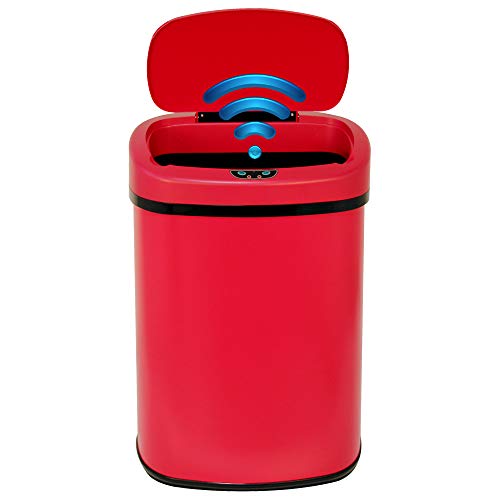 13 Gallon Automatic Touchless Trash Can - Stainless Steel Sensor Garbage Bin with Lid for Kitchen, Bathroom, Bedroom & Home Office | Hands-Free Waste Disposal Solution for Modern Homes