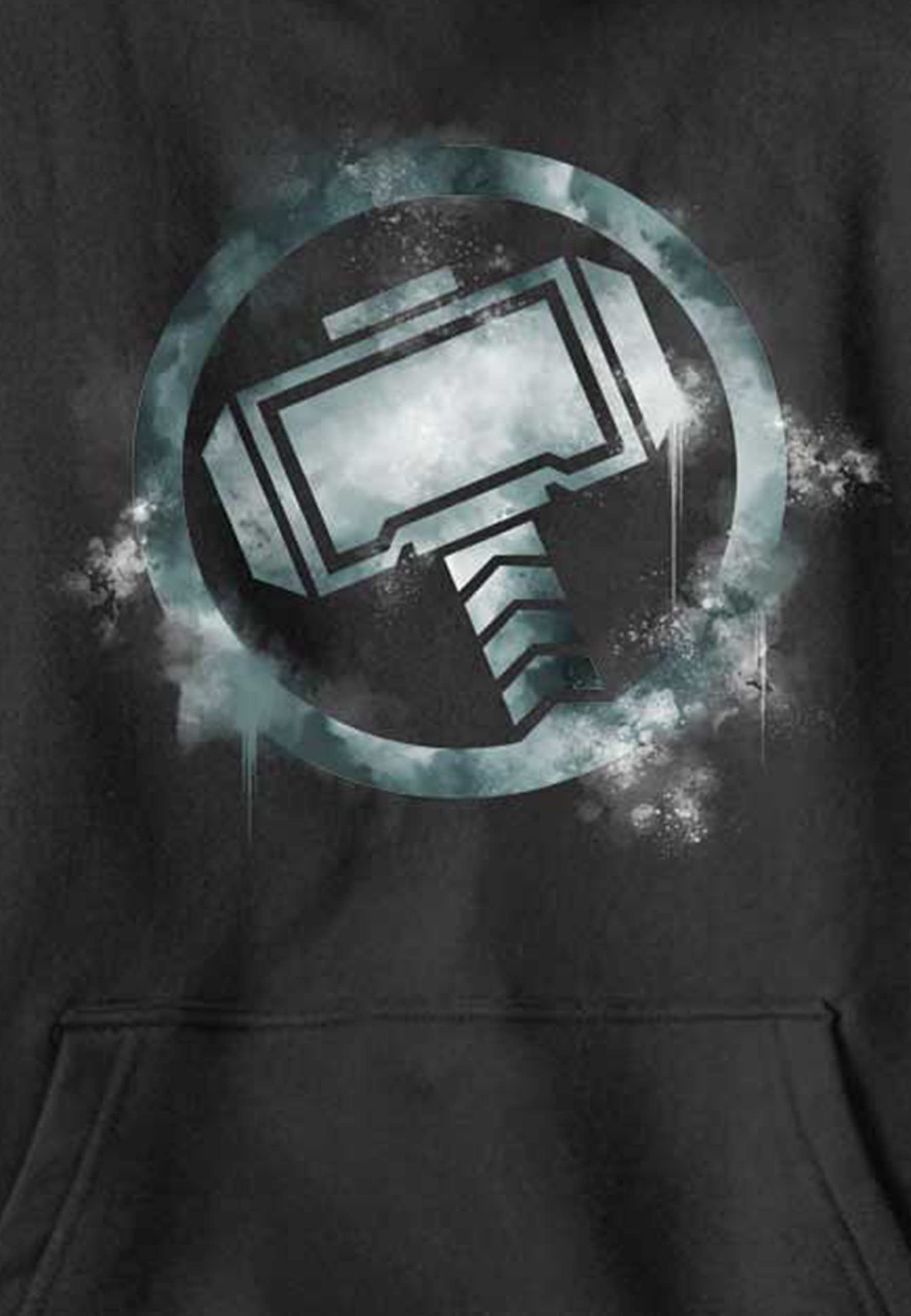 Marvel Thor Logo Kids' Hoodie with Spray Design - Superhero Costume for Halloween, Cosplay & Casual Wear