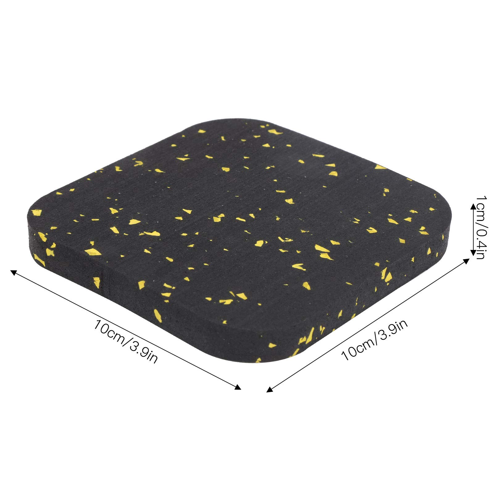 Premium Non-Slip Exercise Equipment Mat - Shock Absorbing, Sound Insulating & Wear-Resistant Gym Floor Mat for Treadmills, Yoga, Home Workouts (Black & Yellow) - Perfect for Home Gyms, Fitness Studios & Noise Reduction