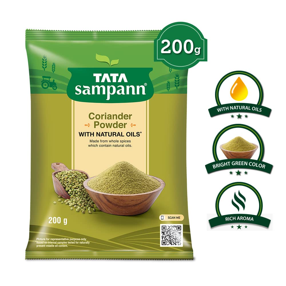 Organic Tata Sampann Turmeric Powder with Natural Oils (500g) & Coriander Powder (200g) - Premium Indian Spices for Cooking, Curry, Masala & Healthy Recipes