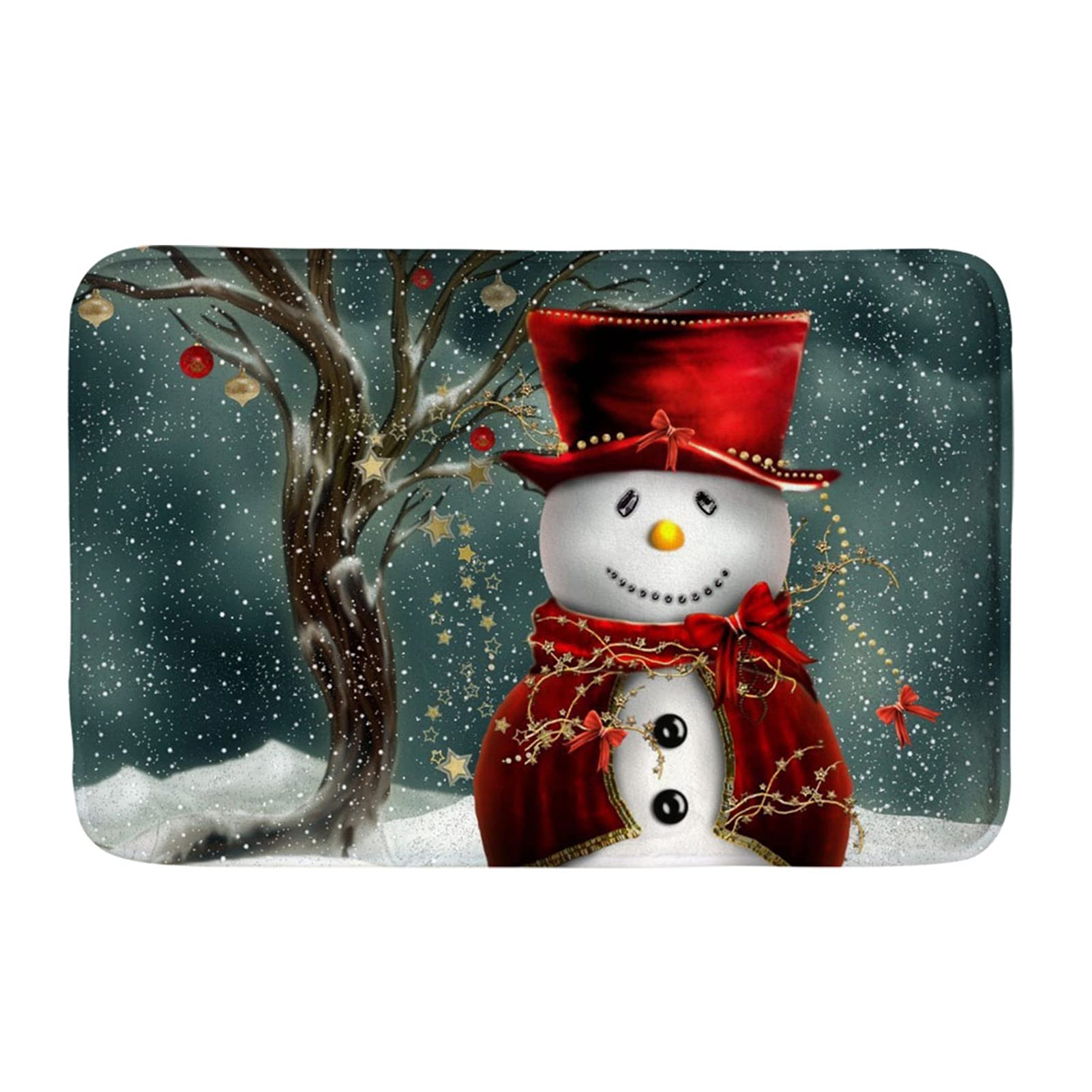 Christmas Snowman Doormat - Non-Slip Holiday Floor Mat for Front Door, Bathroom, Bedroom & Living Room Decor | Festive Winter Home Decor Gift Idea