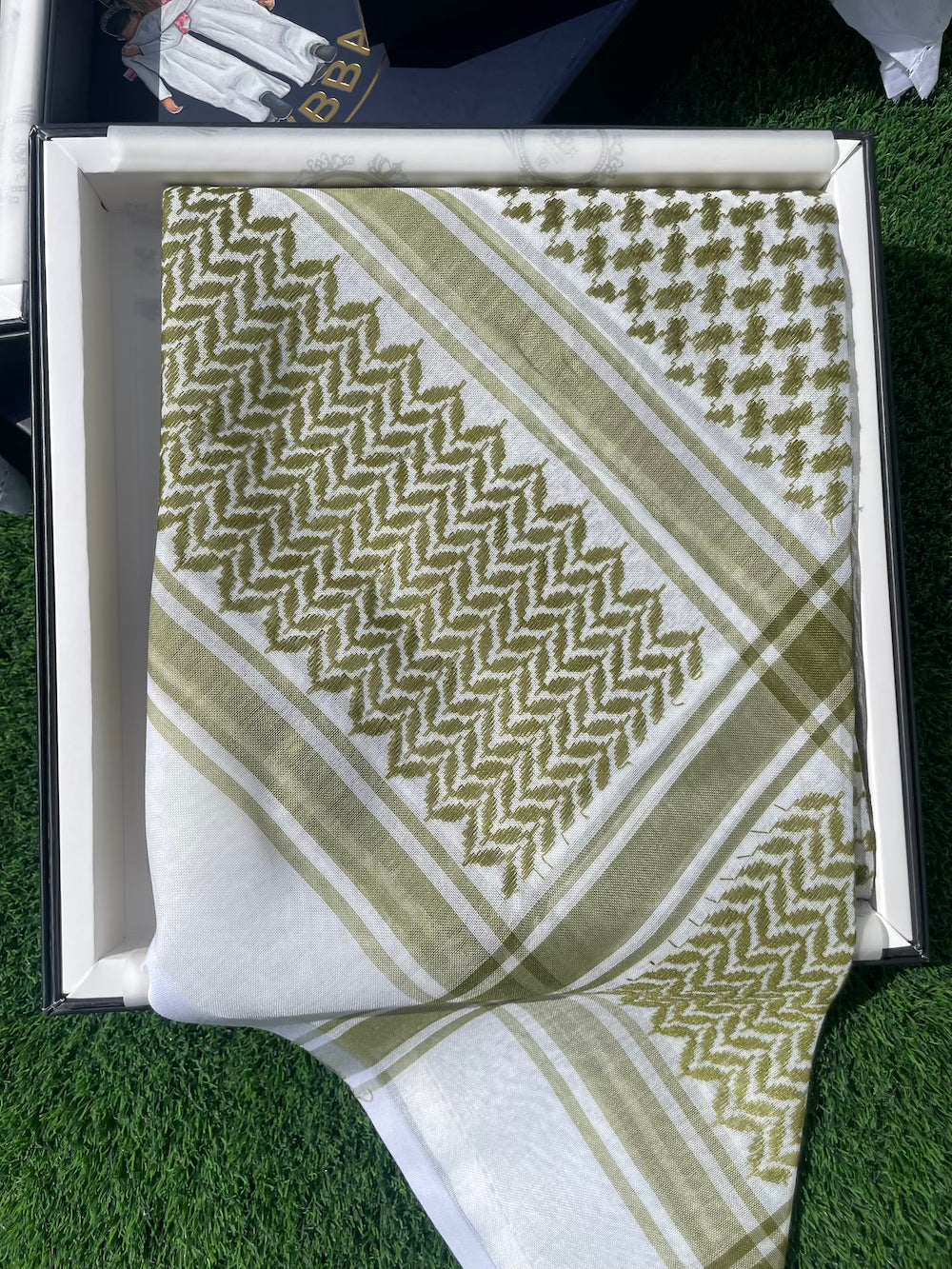 Vibrant Olive Green Keffiyeh Scarf - 55