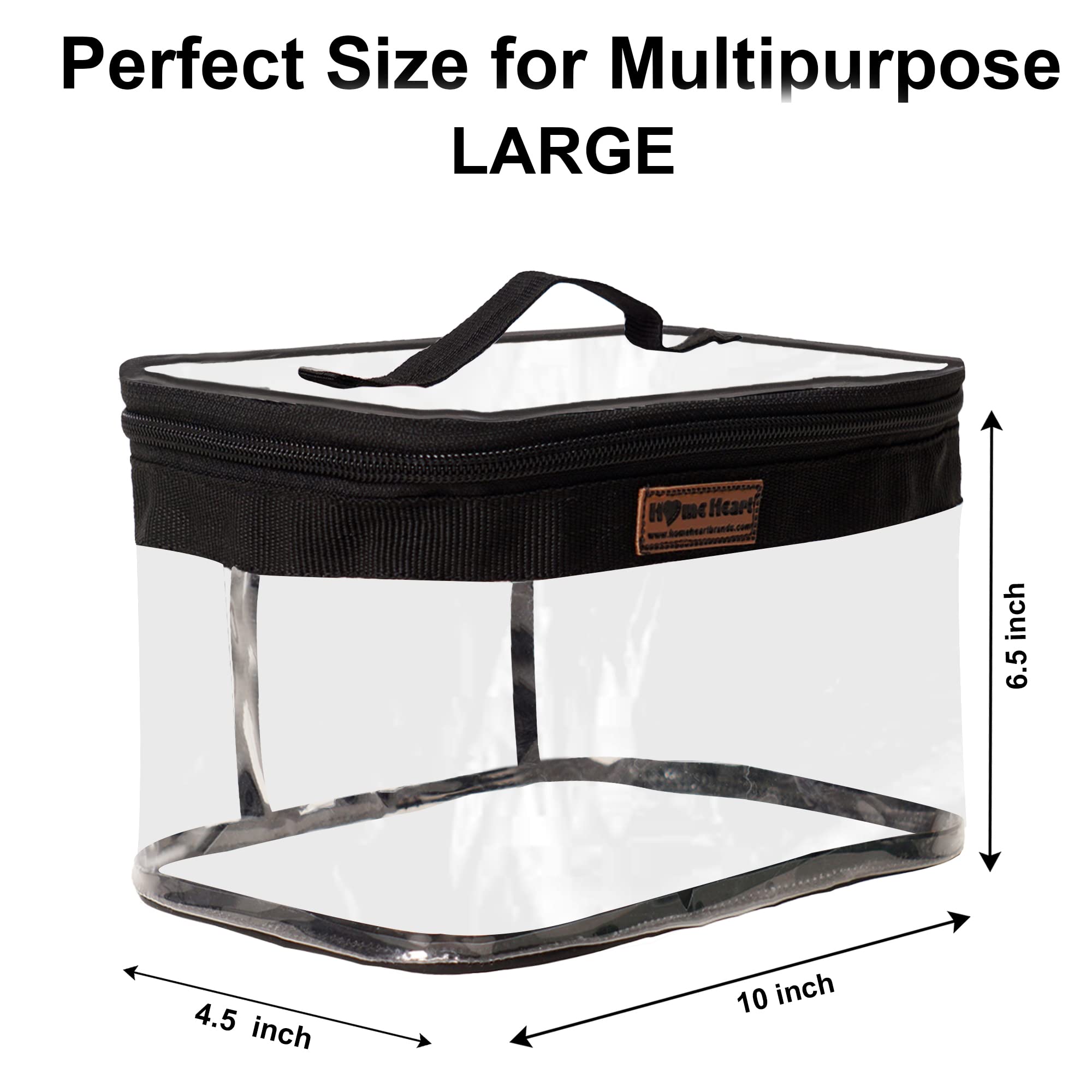 Waterproof Clear Makeup Bag with Handle - Portable Transparent Travel Cosmetic Pouch for Toiletries | Ideal for Travel, Gym & Daily Organizer