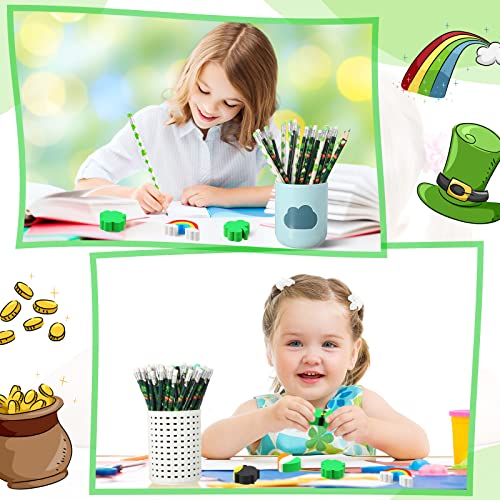 St. Patrick's Mini Erasers 240pcs - Cute Scented Pencil Toppers for Kids Party & Classroom Prizes
