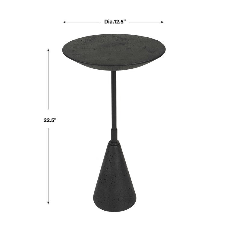 Midnight Black Accent Table - 13 x 23 Inch Small Side Table for Living Room, Bedroom & Office - Perfect for Lamps, Decor & Storage