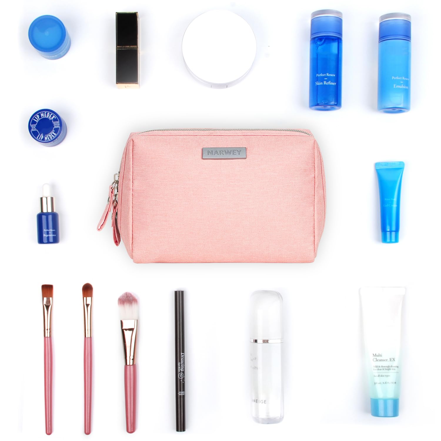 Small Pink Makeup Bag for Women & Girls - Mini Travel Cosmetic Pouch for Purse, Toiletry & On-the-Go Essentials | Perfect for Travel, Gym & Daily Organization