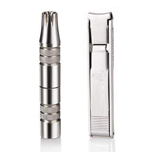 Portable Manual Nose Hair Trimmer for Men & Women - Round Nose Hair Scissors Set with Ear Trimmer, Non-Electric Grooming Tool for Precise Nasal Hair Removal | Perfect Travel & Home Grooming Kit, Great Gift for Couples