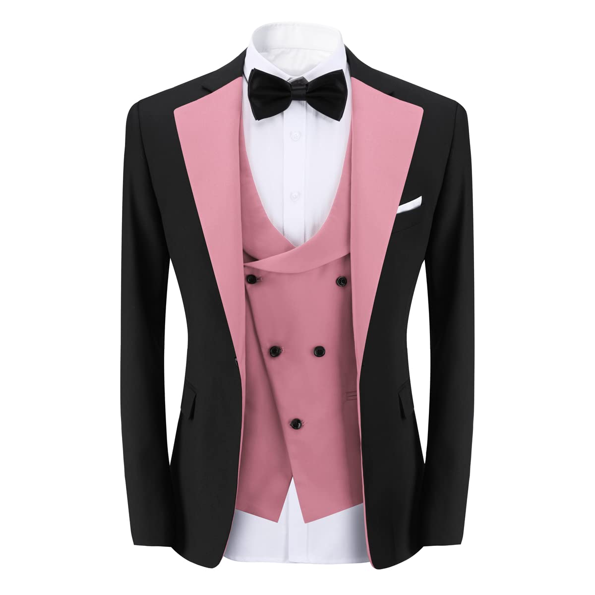 YFFUSHI Men's Slim Fit 3 Piece Suit Set - One Button Blazer, Vest & Pants for Wedding, Prom, Party, Business & Formal Occasions | Premium Tailored Suits for Grooms, Professionals & Special Events