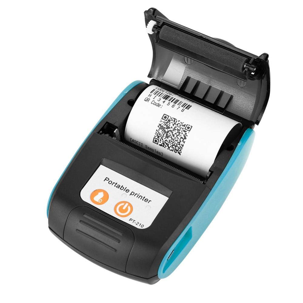 Portable 58mm Thermal Receipt Printer - 110-240V Bluetooth POS Printer for Android iOS Windows - Compact Lightweight Bill Printer for Retail Stores, Restaurants & Mobile Businesses (Blue)