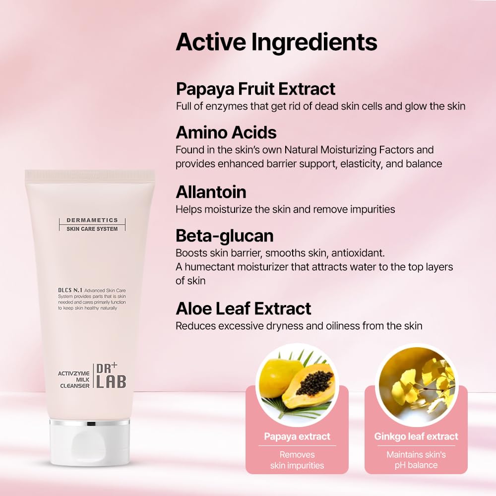 Activezyme Milk Cleanser 120ml - Hydrating Korean Face Wash for Sensitive Skin | Daily Skincare Routine