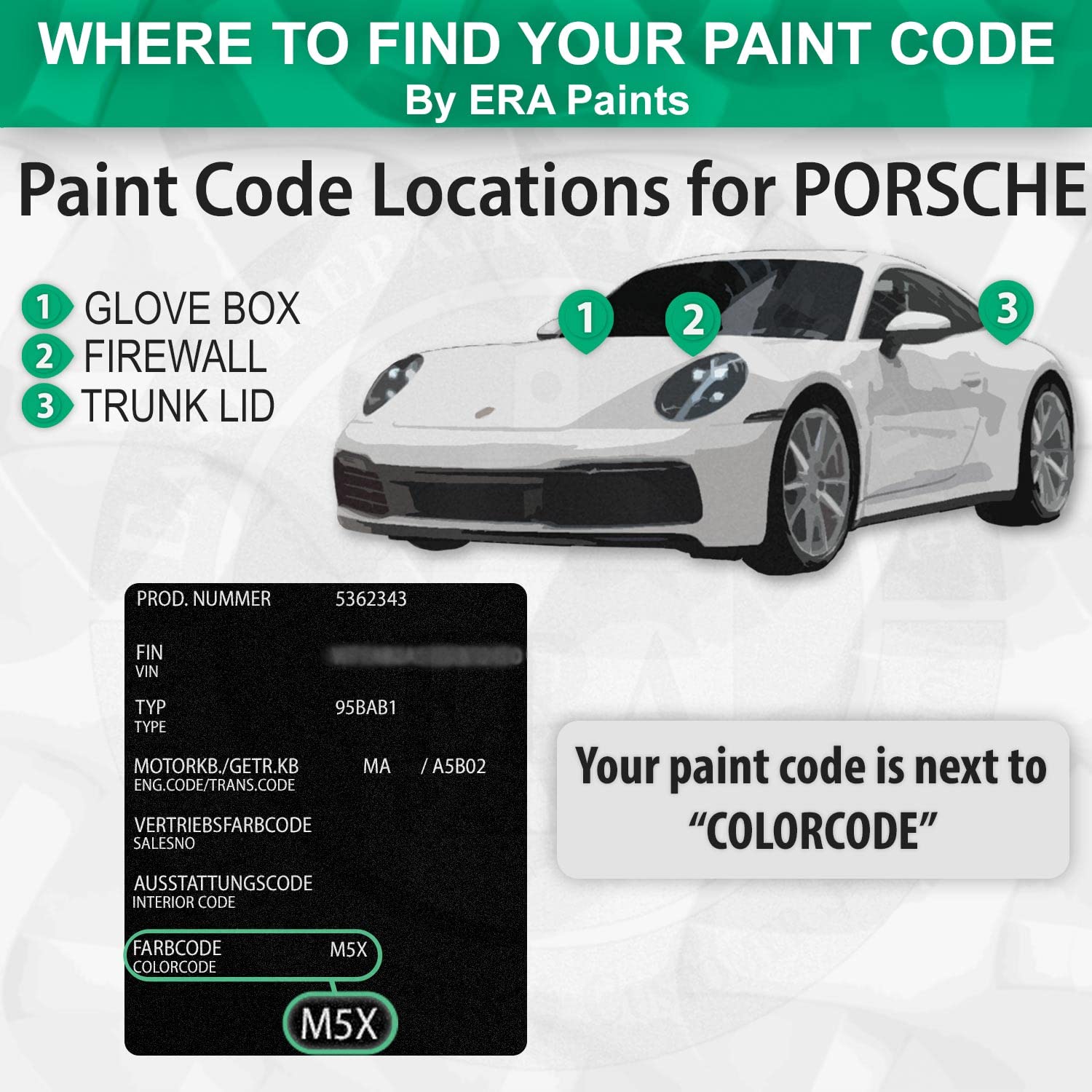 ERA Paints LC1Y/4T - Palladium Metallic Automotive Spray Paint for PORSCHE (Exact Color Match) - Premium 2K 3680061 Clearcoat Kit - Perfect for Car Touch-Ups & Custom Paint Jobs